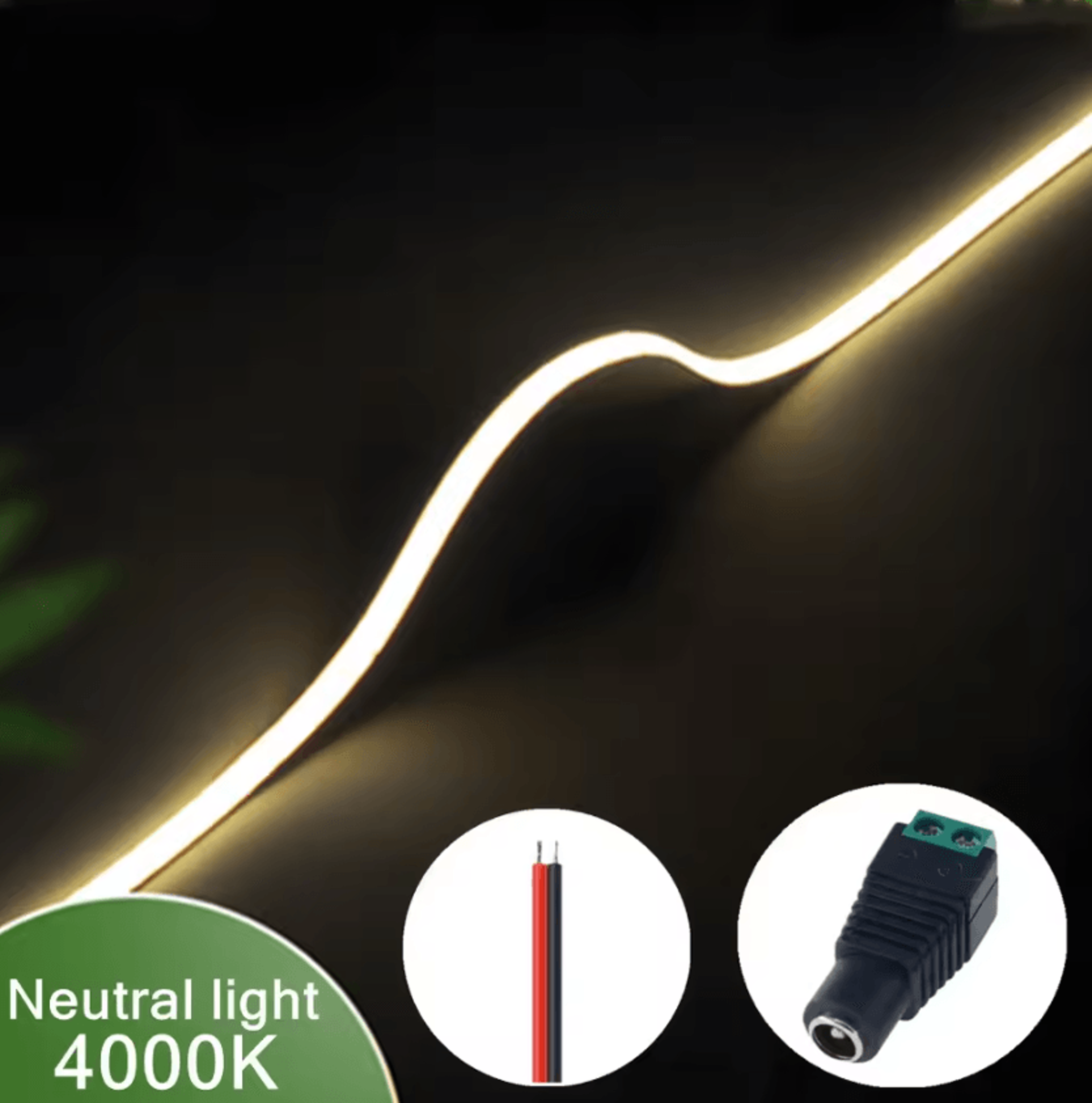 3mm Ultra Thin 12V COB LED Strip Light 400 LEDs 10