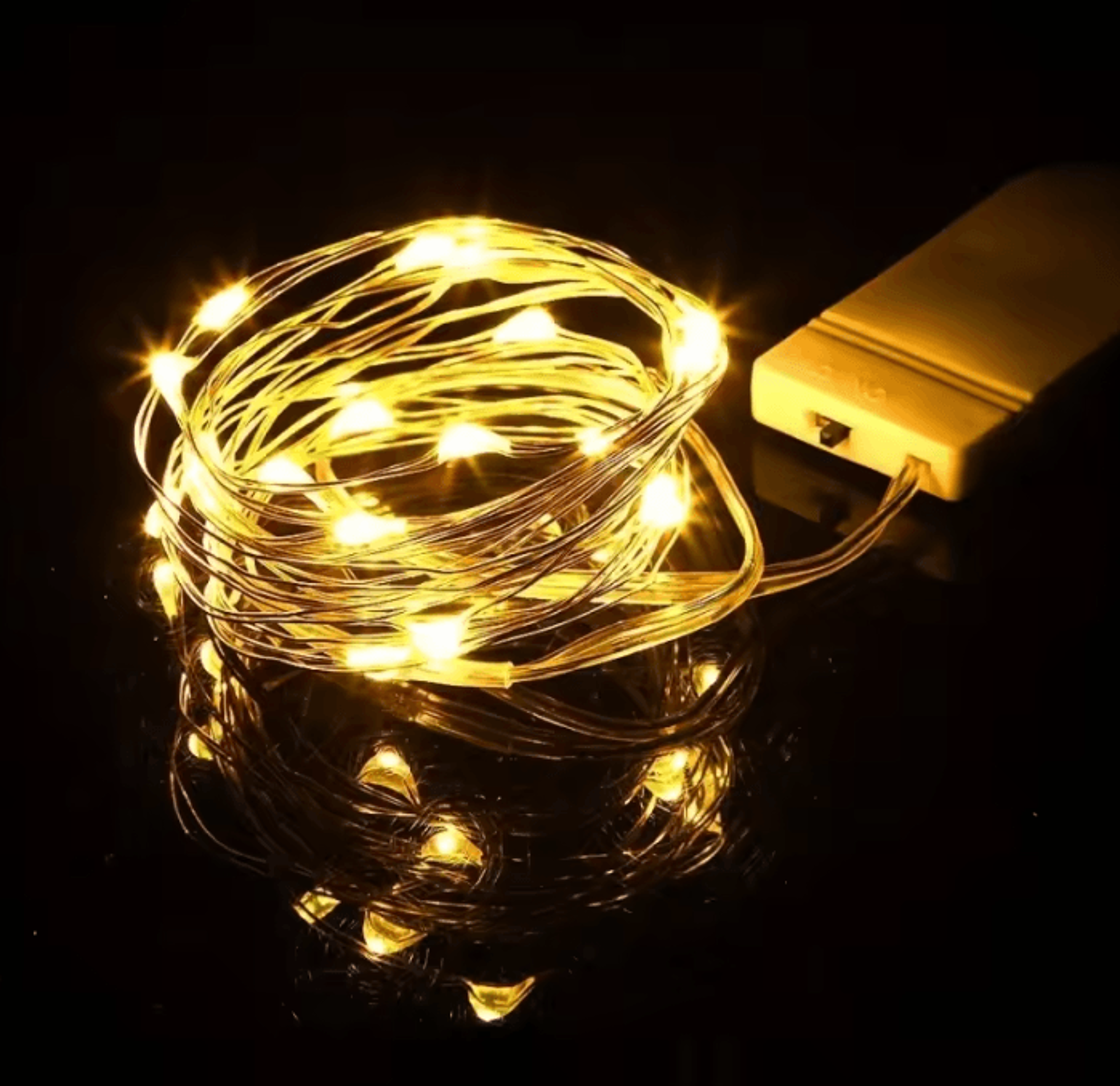 Battery Operated Silver Wire Firefly Fairy String Lights 4