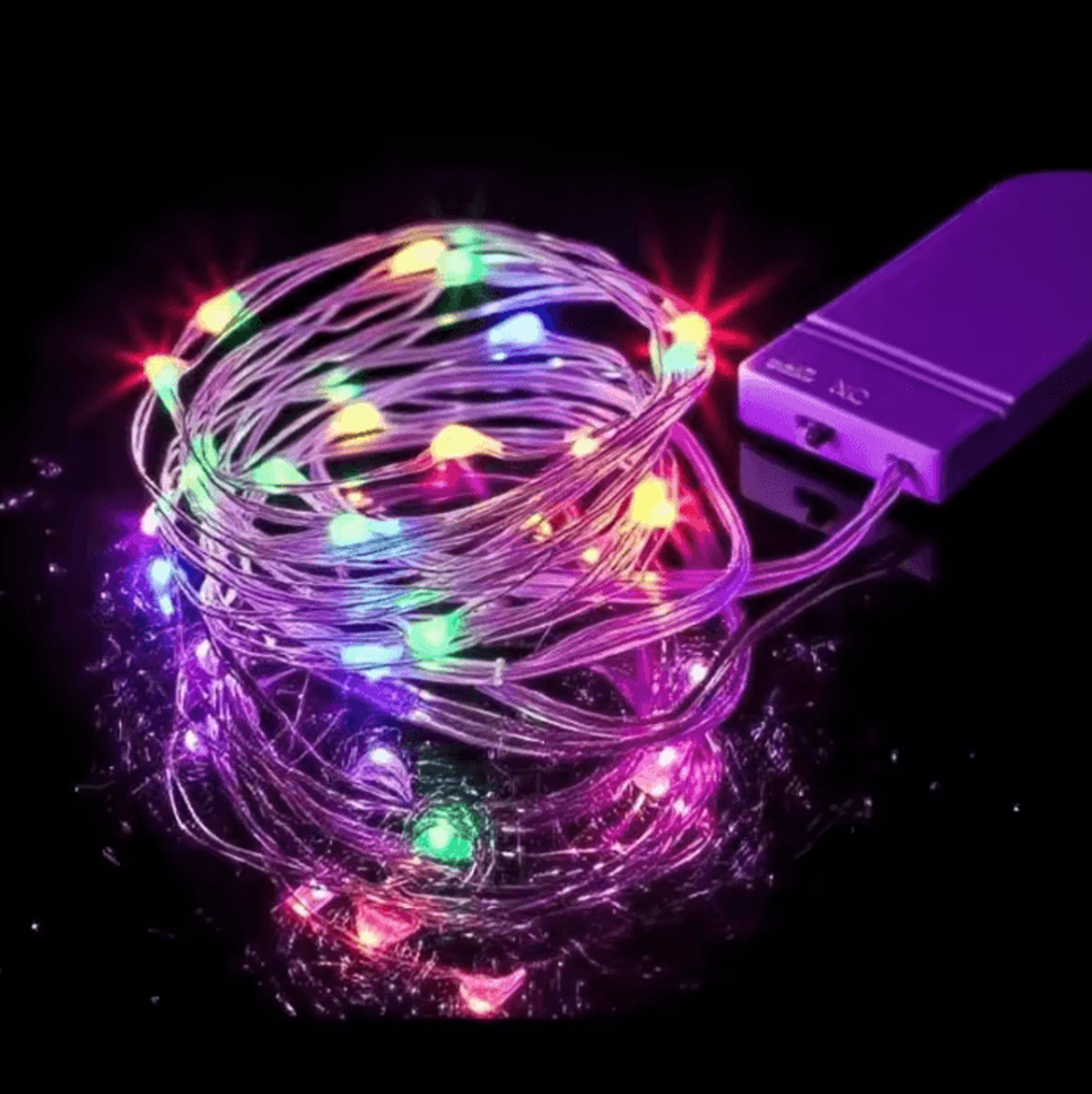 Battery Operated Silver Wire Firefly Fairy String Lights 5
