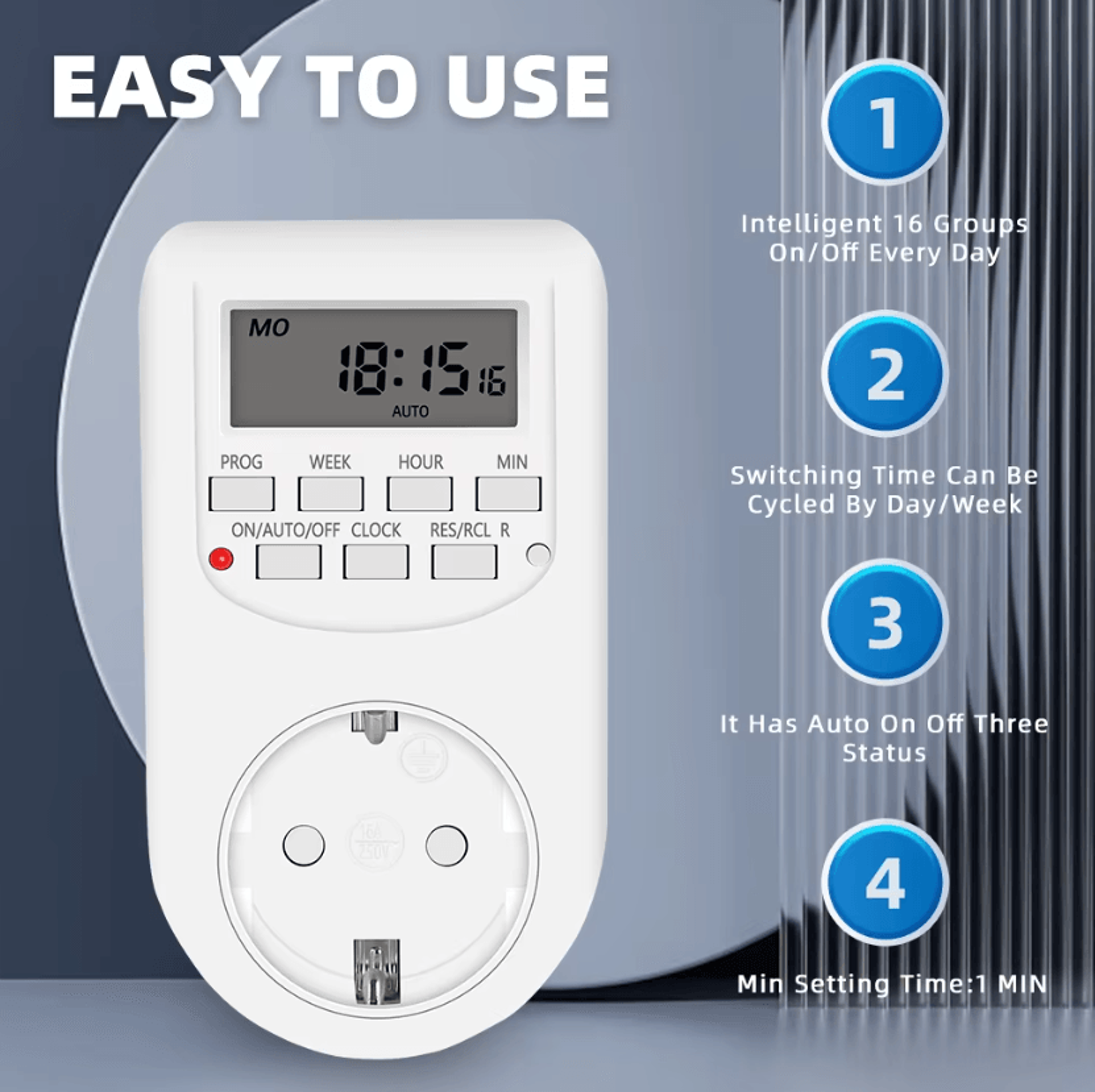 Weekly Programmable Digital Timer Plug For Automatic Appliance Control 1