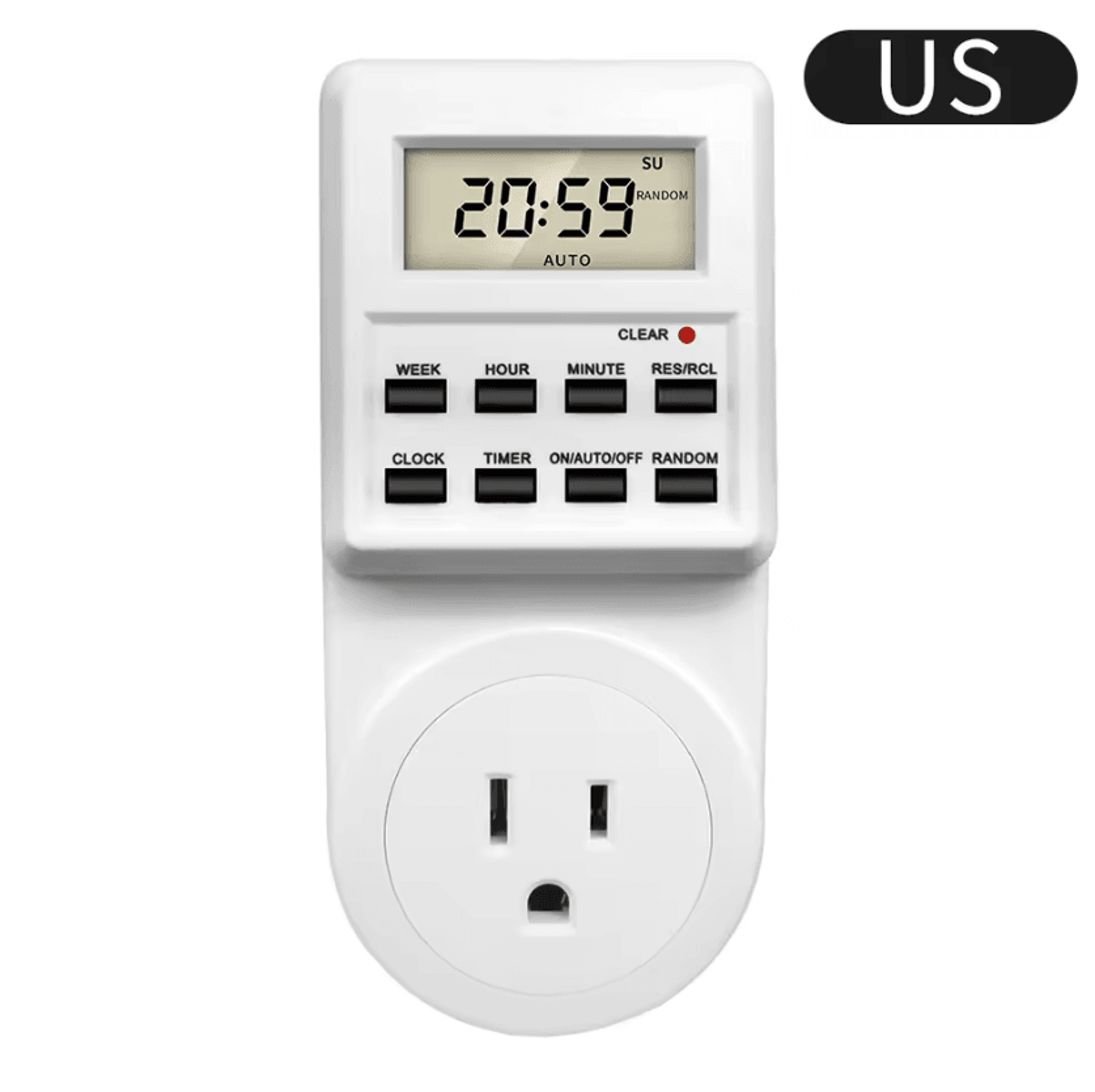 220V Digital Programmable Timer Plug For Automatic Power Control 9