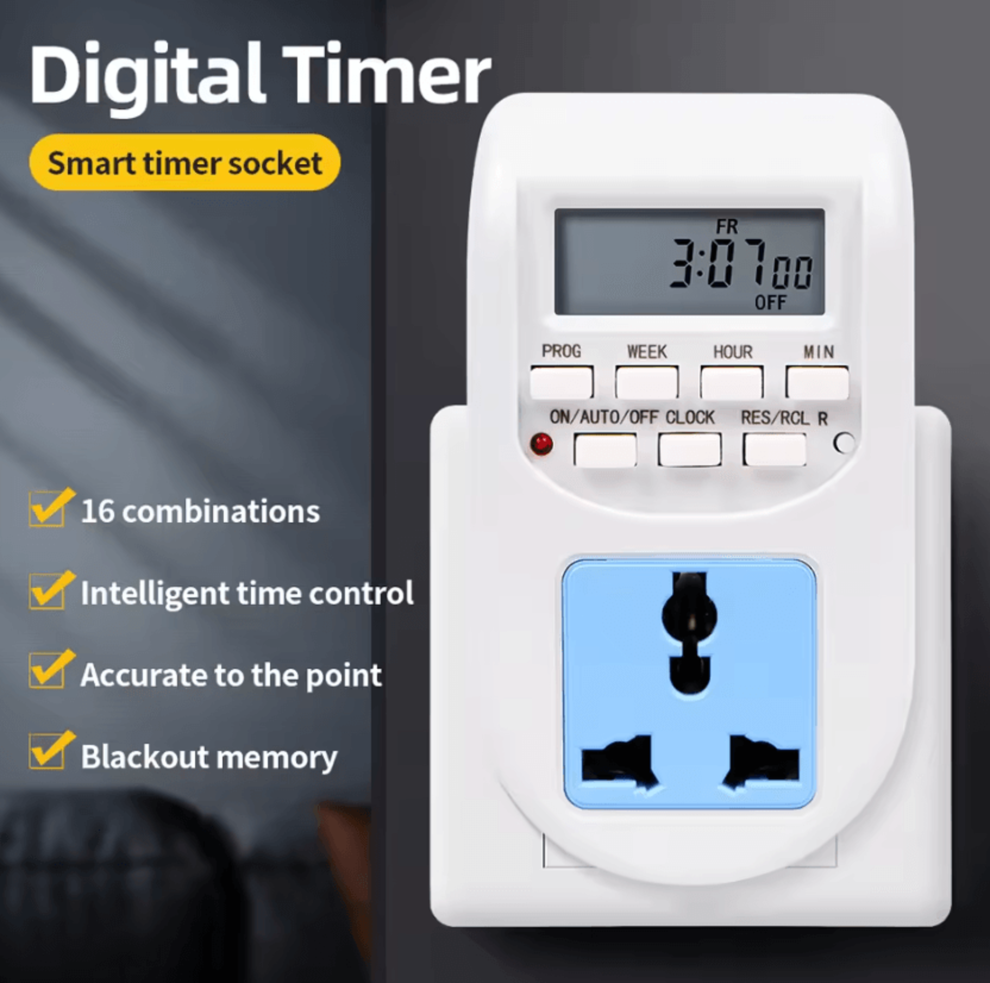 220V Weekly Programmable Smart Timer Plug For Household Appliances 0