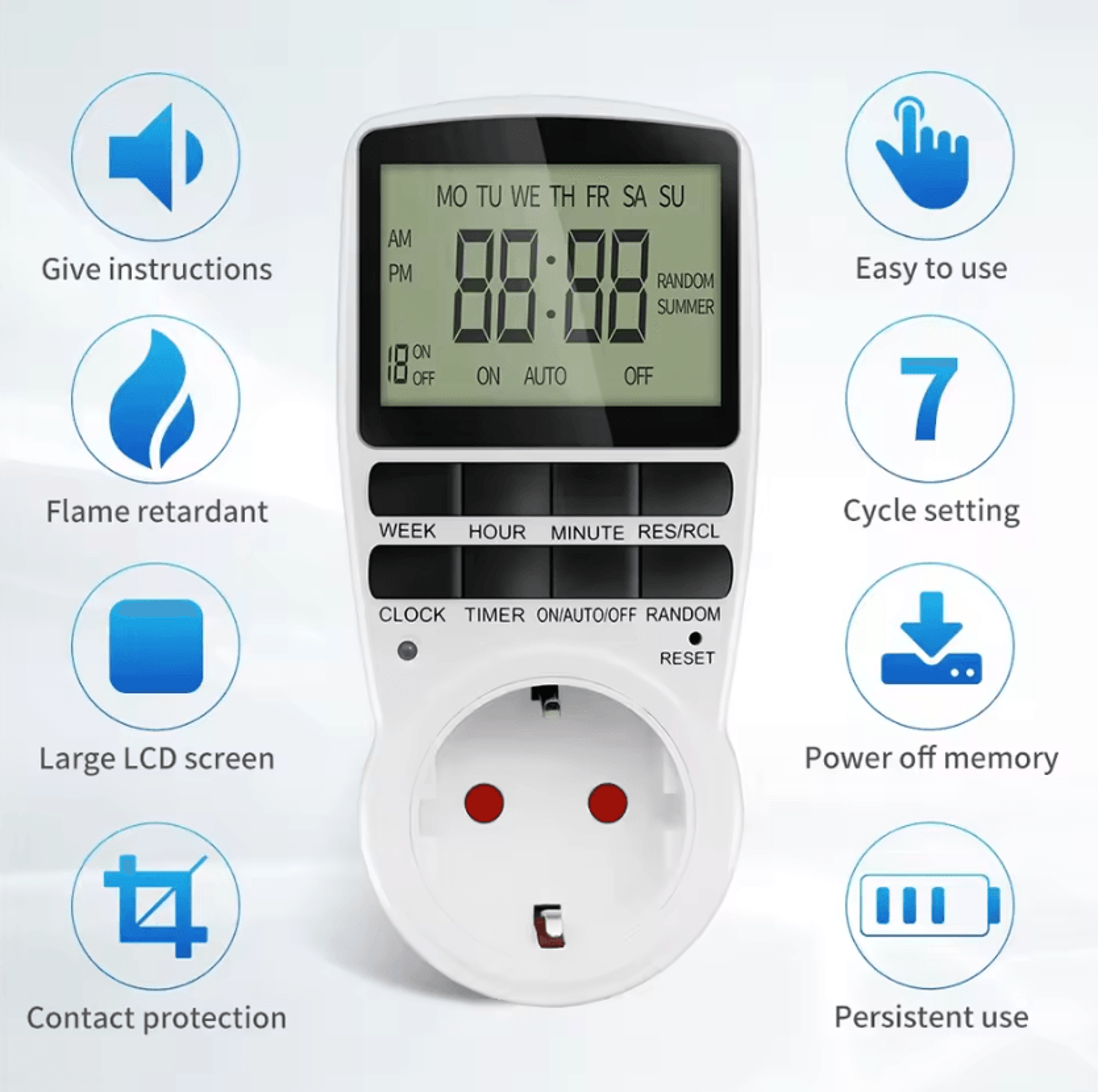 220V Programmable Digital Timer Plug For Home Appliance Scheduling 1