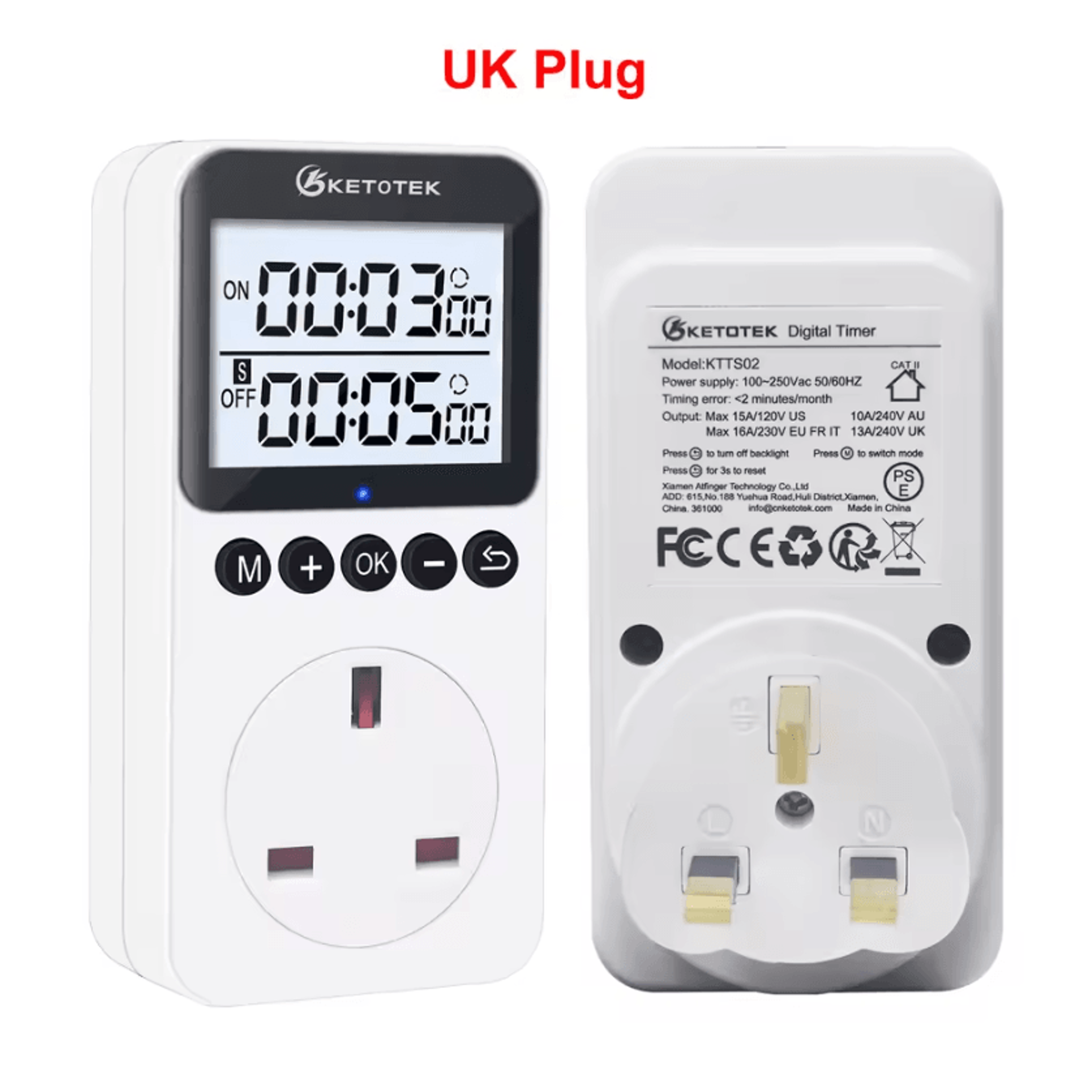 Smart Digital Countdown Timer Socket For Automatic Power Control 6