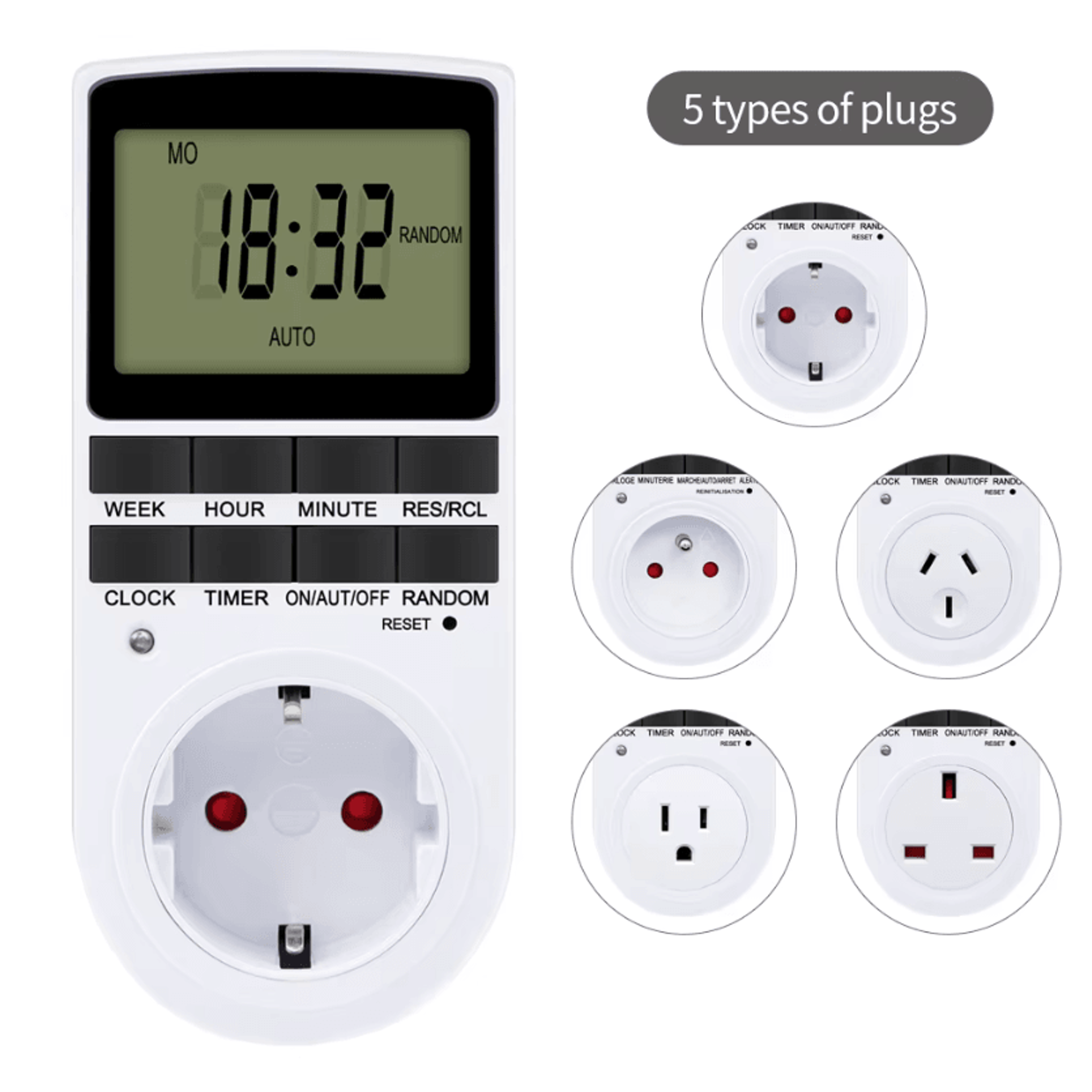 TM02 7 Day Programmable Digital Timer Outlet 0