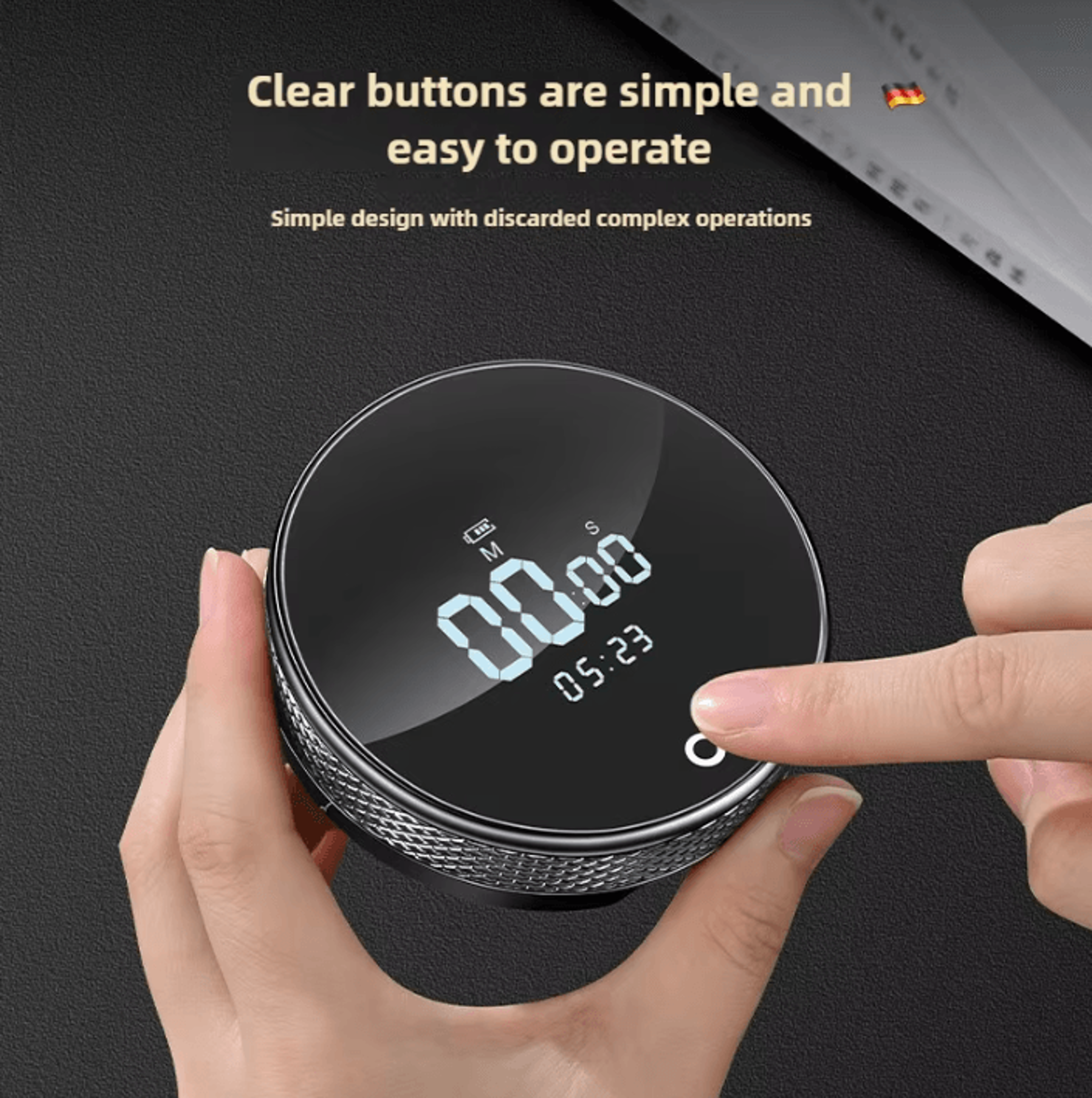 Rechargeable Magnetic Rotary Digital Kitchen Timer 2