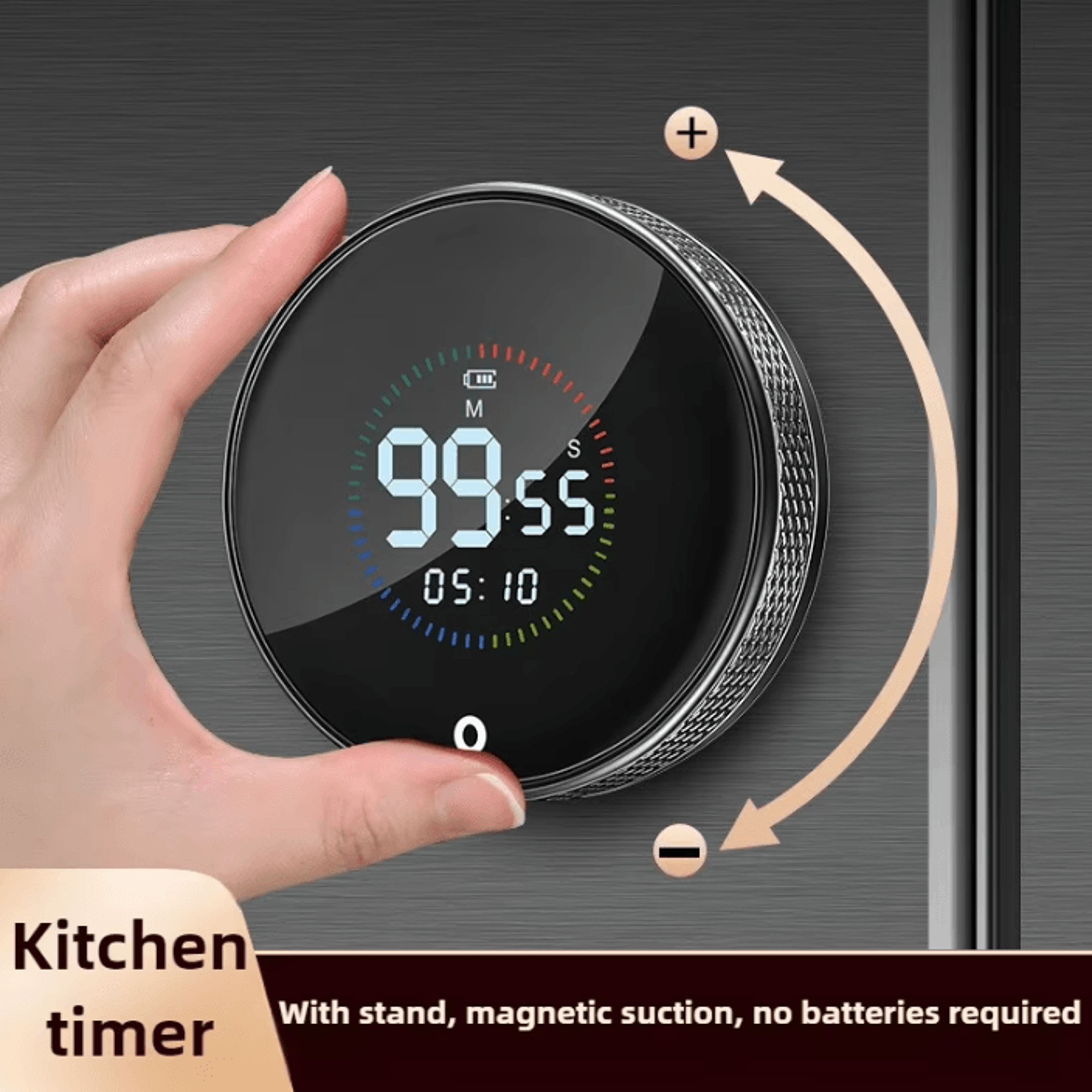 Rechargeable Magnetic Rotary Digital Kitchen Timer 0