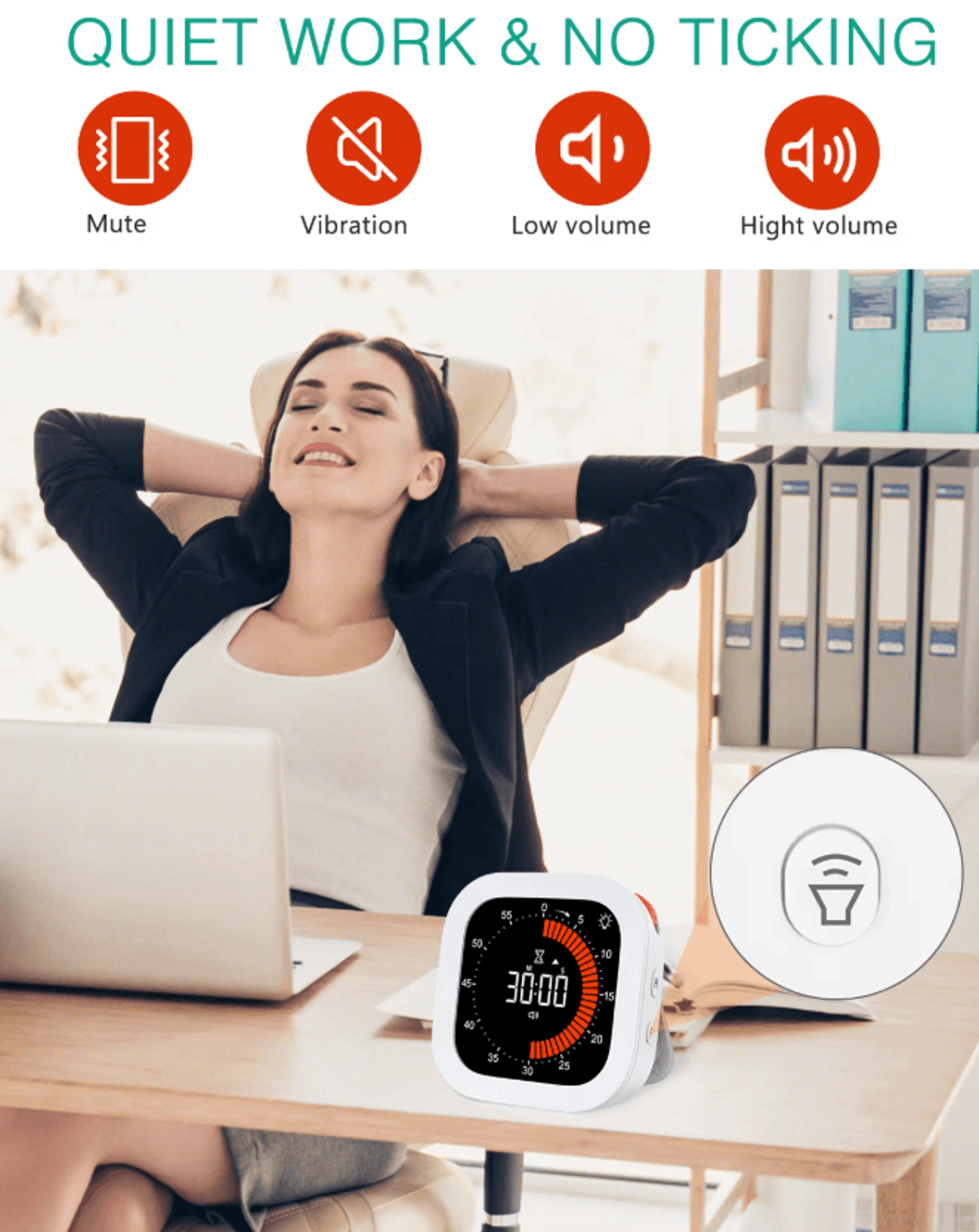 Rechargeable Digital Visual Countdown Timer 0