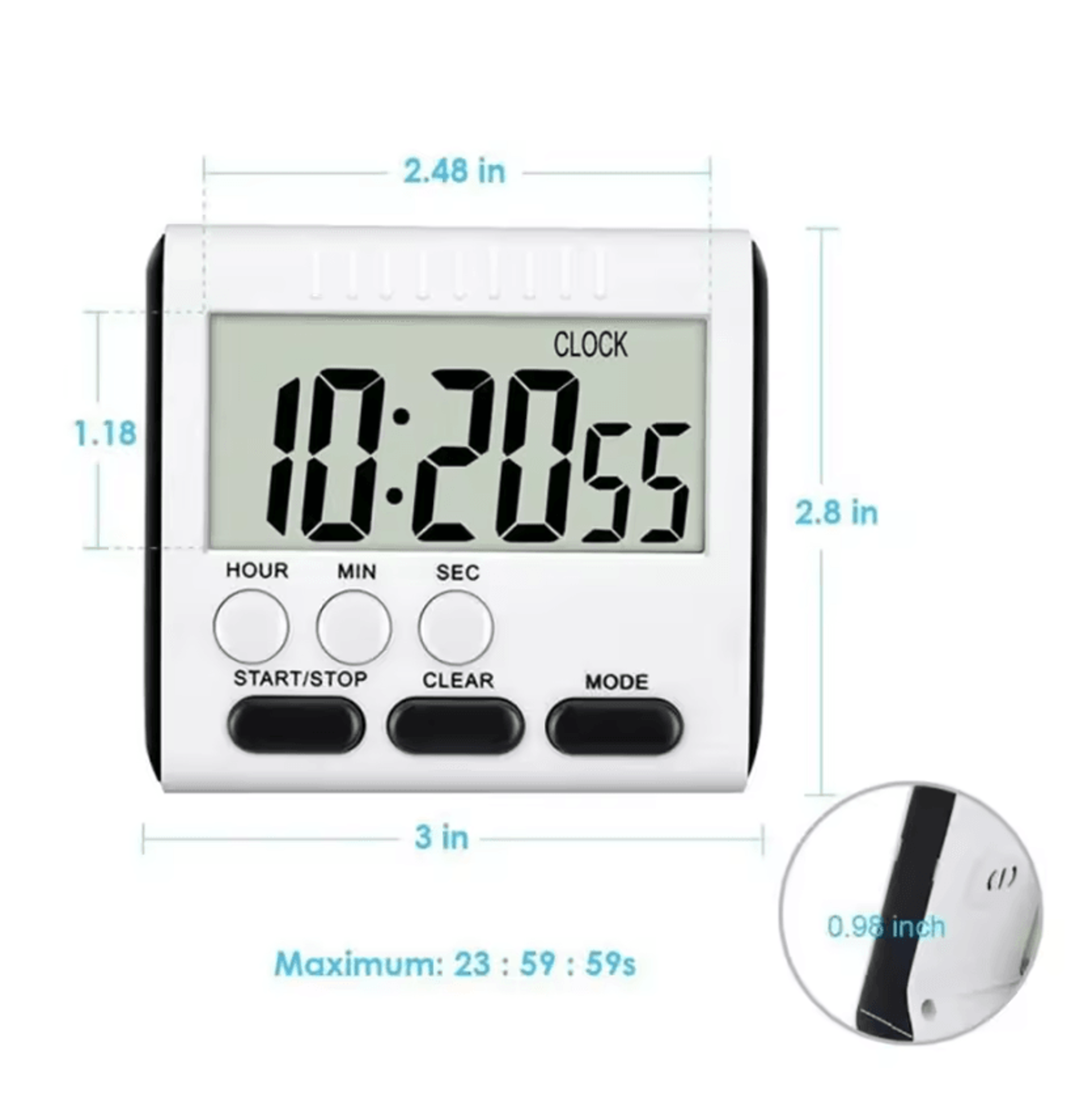 24 Hour Magnetic Digital Kitchen Timer With Large LCD Display 1