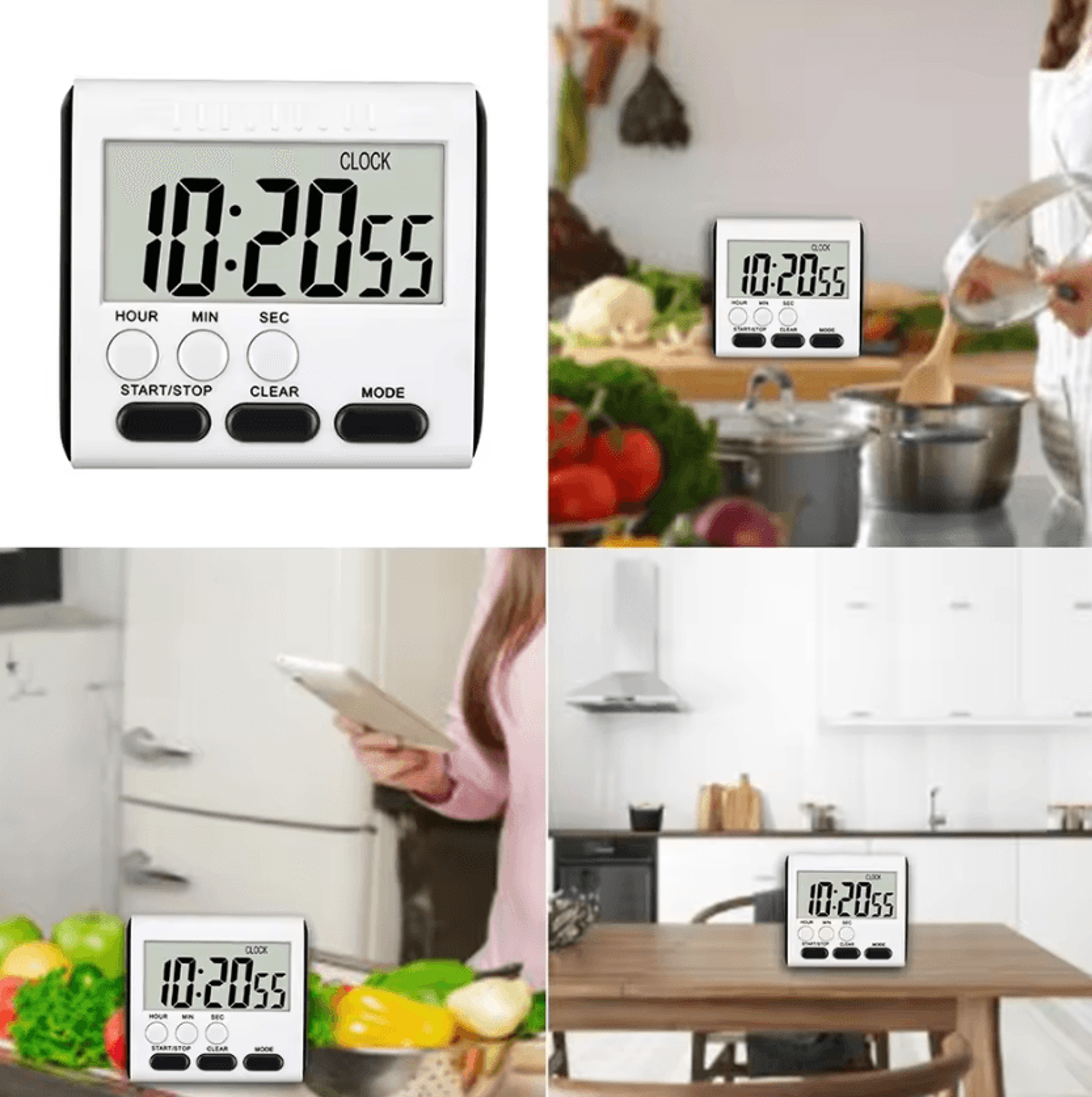 24 Hour Magnetic Digital Kitchen Timer With Large LCD Display 4