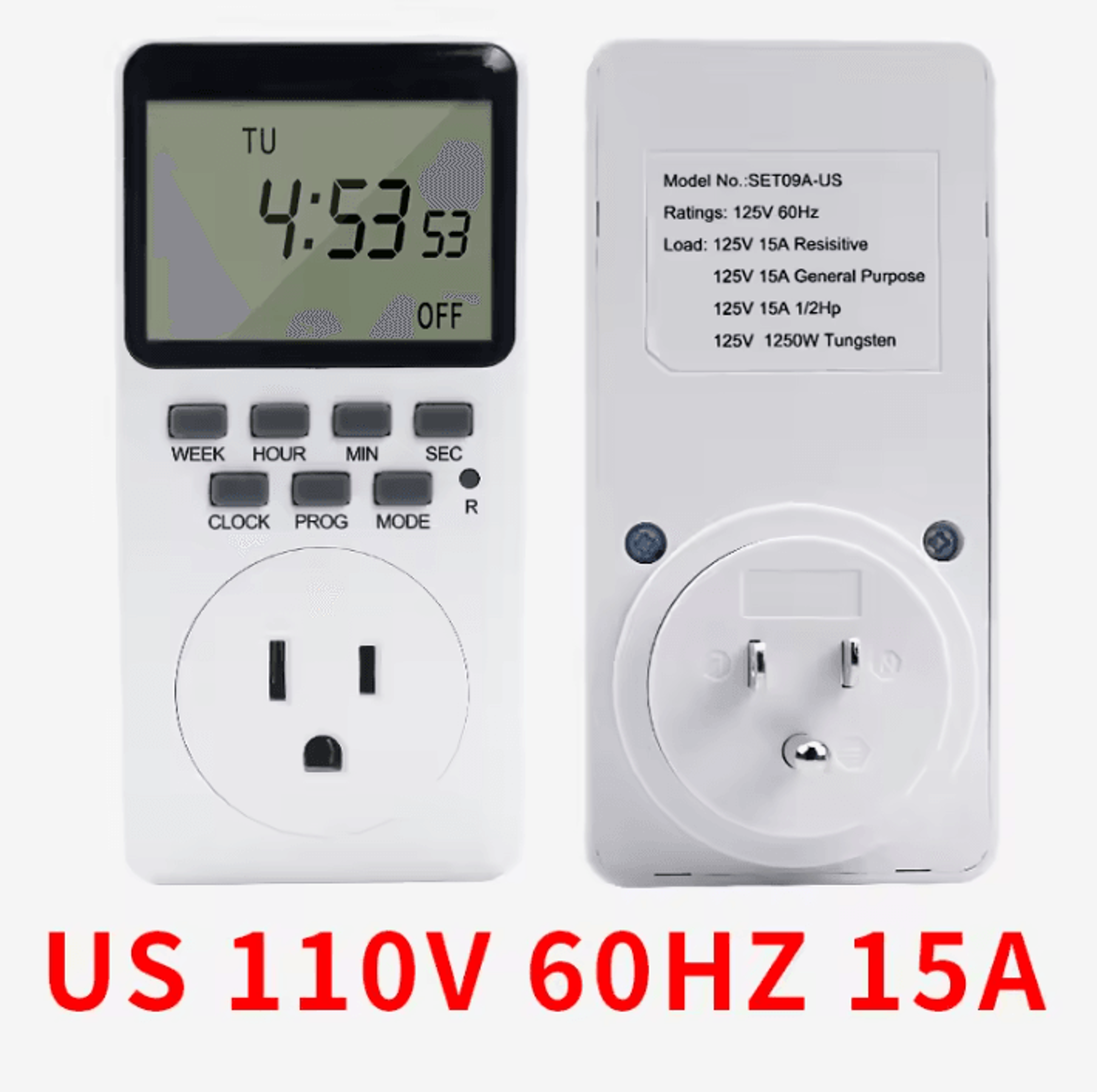 20 Program Weekly Digital Timer Outlet 6
