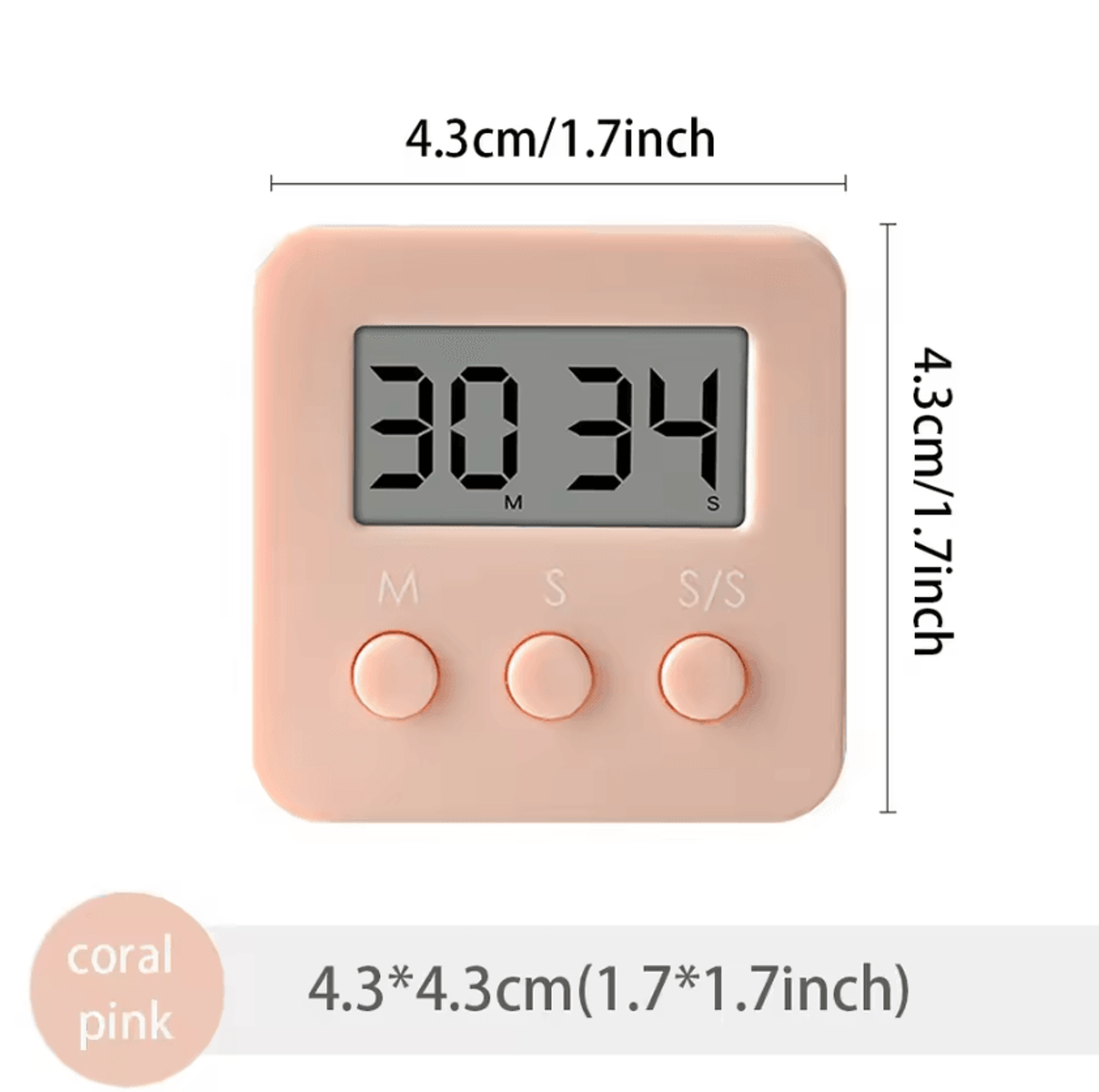 Large LCD Digital Kitchen Timer With Mute Alarms 5