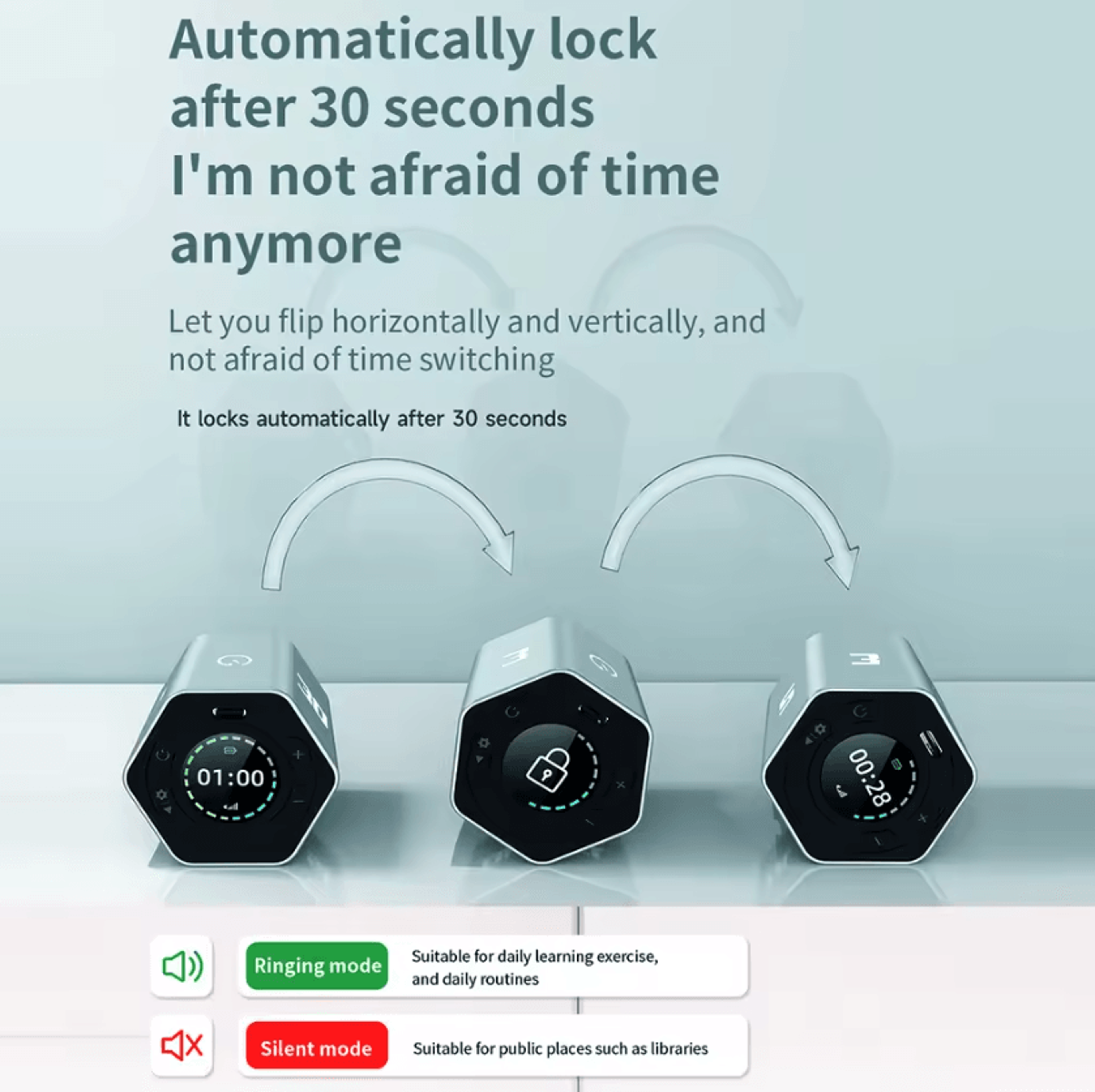 Hexagon LED Flip Digital Countdown Timer 3
