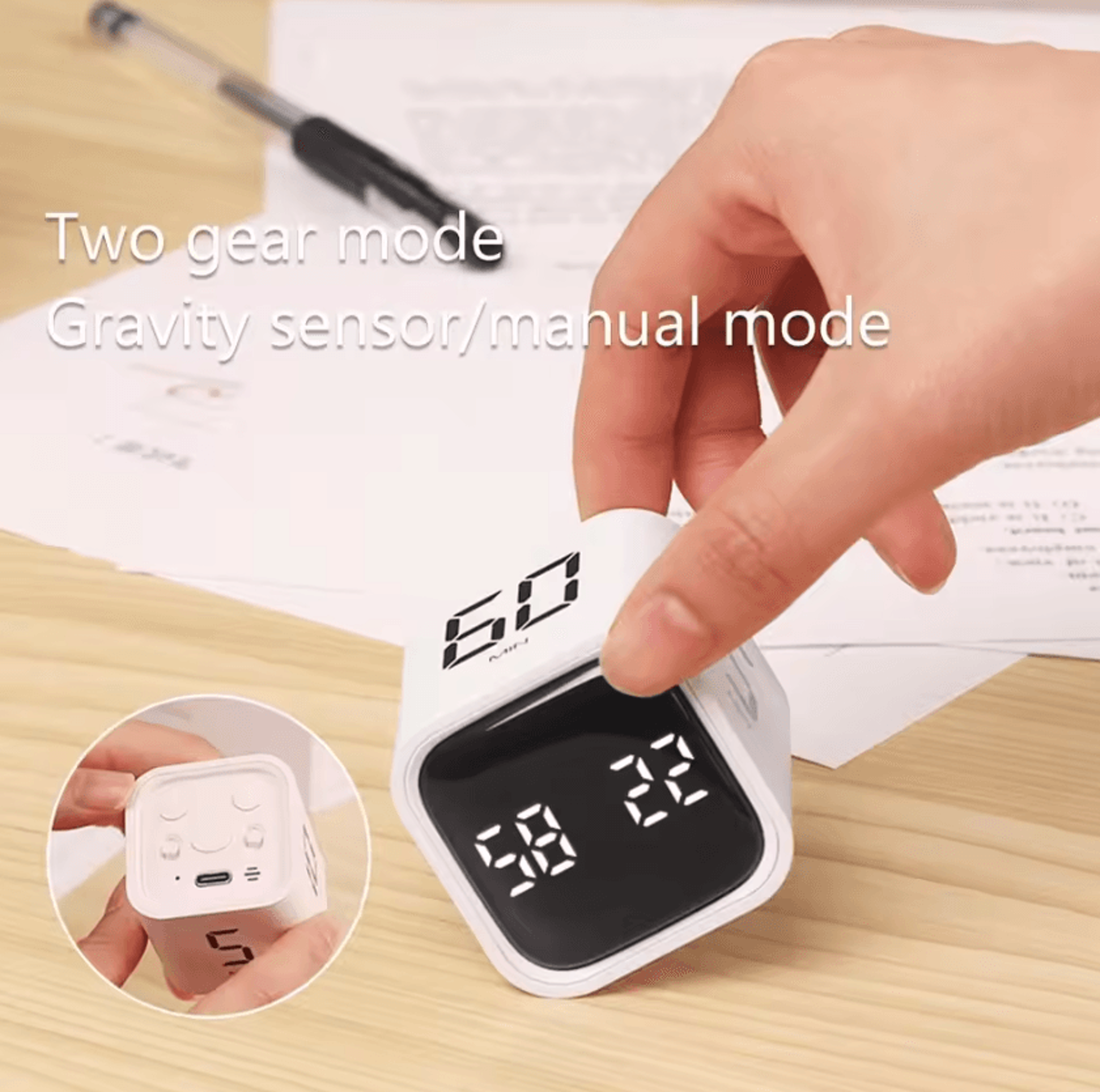 Gravity Sensor Digital Pomodoro Cube Timer 3