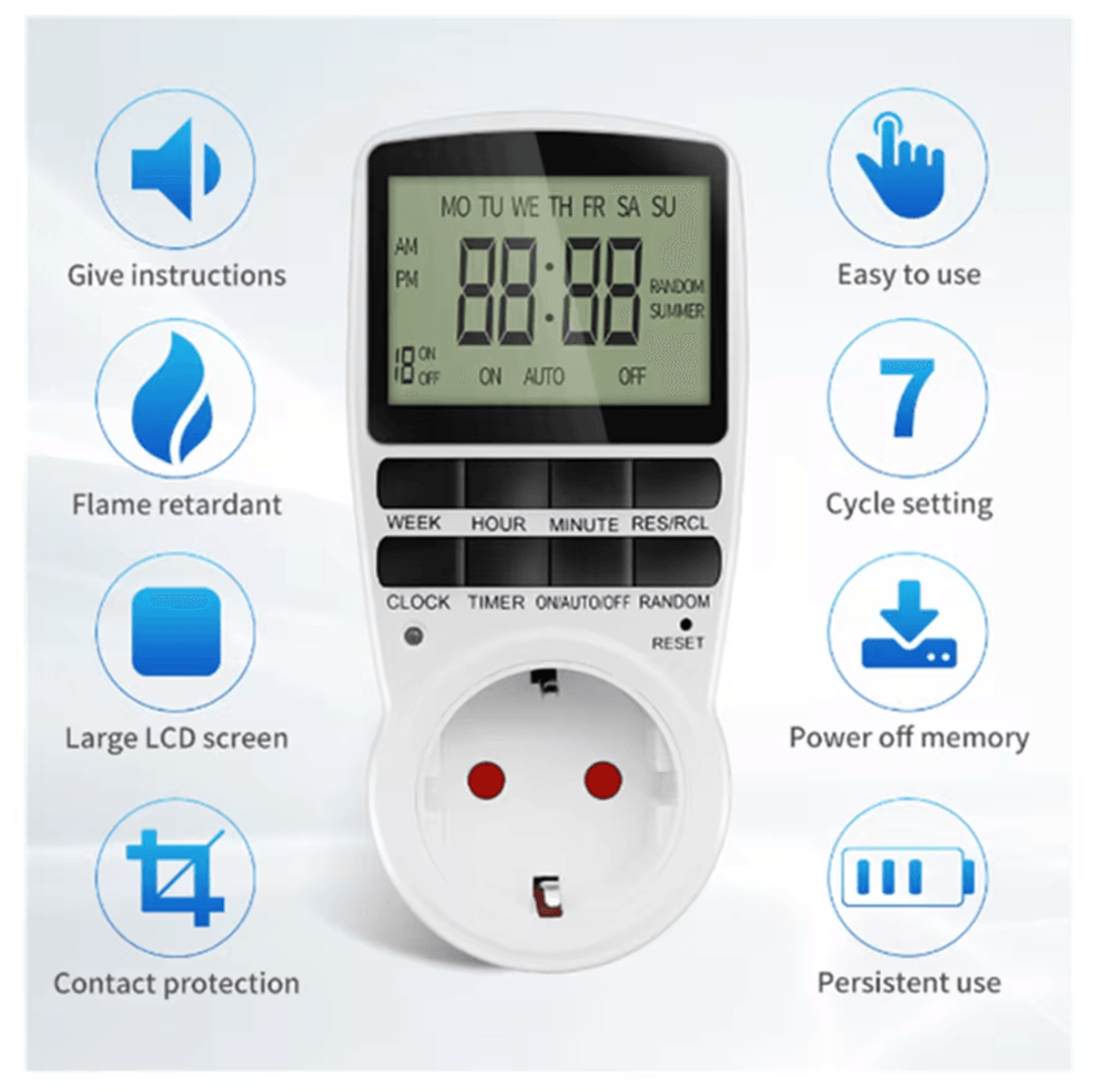 TM02 TM03 TM04 Programmable Digital Timer Socket 1
