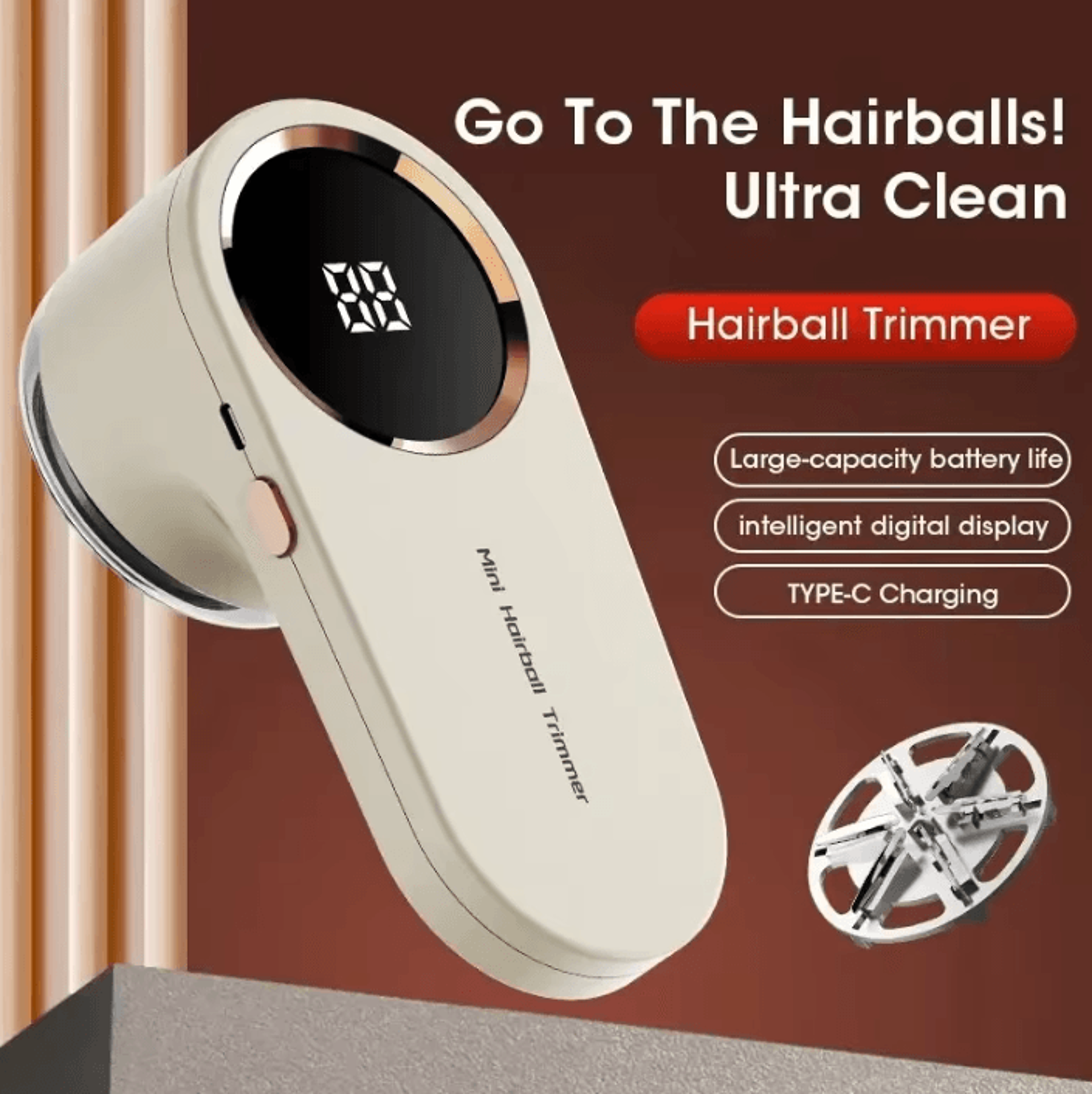 Rechargeable Electric Lint Remover With Digital Display 1