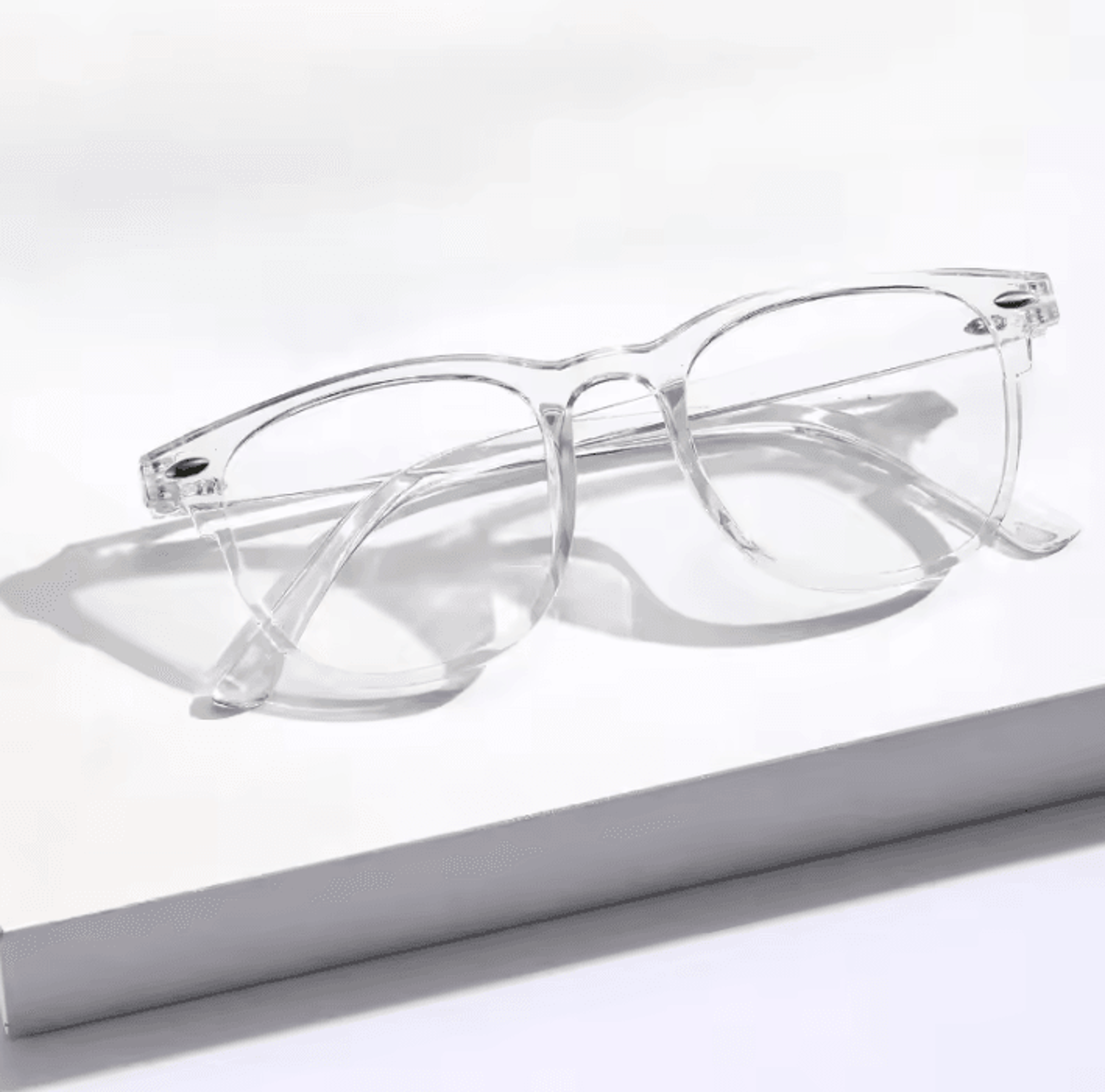Transparent Square Blue Light Glasses With Clear Trendy Frame 4