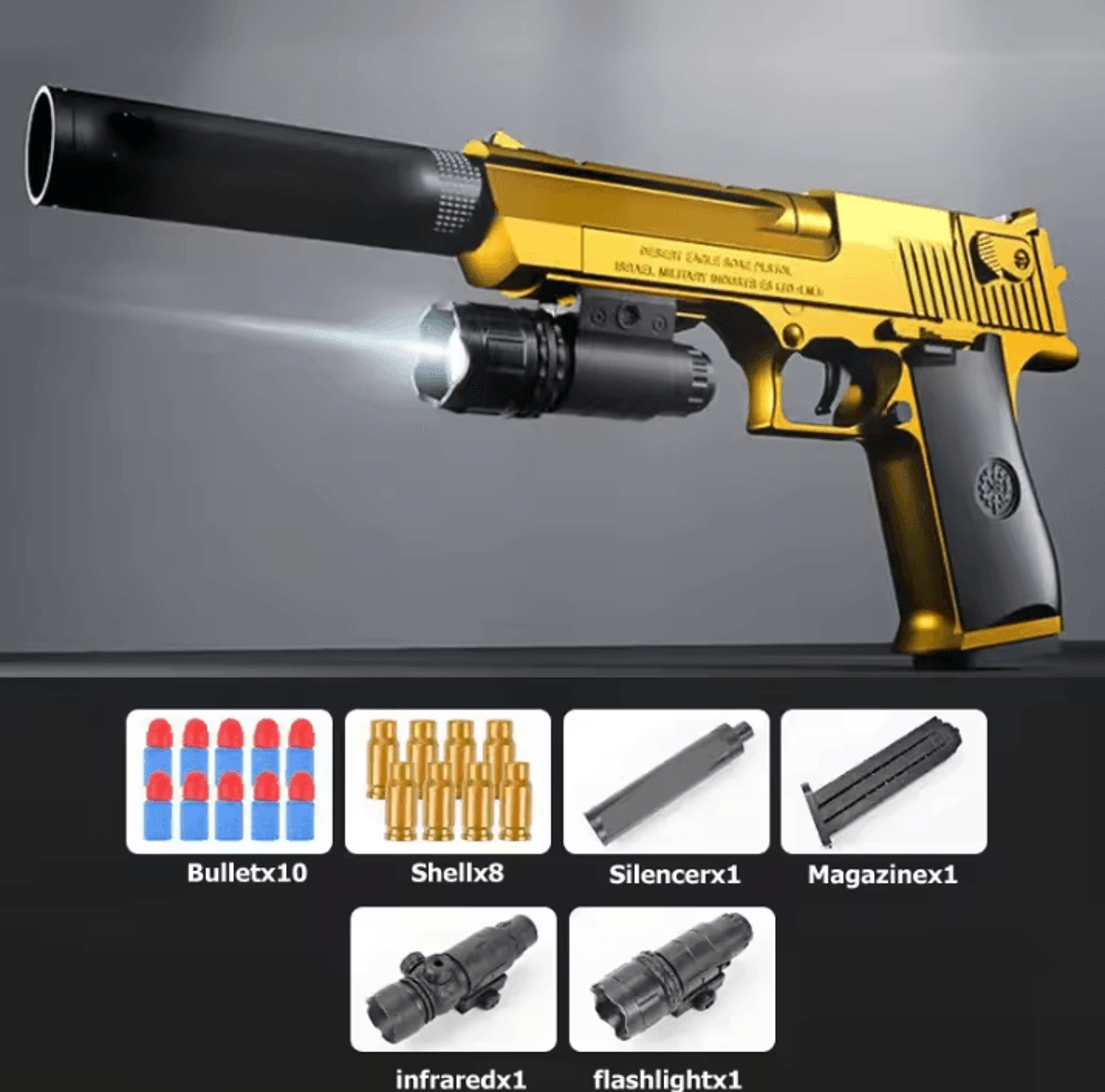 Desert Eagle Style Shell Ejecting Foam Dart Toy Blaster 6