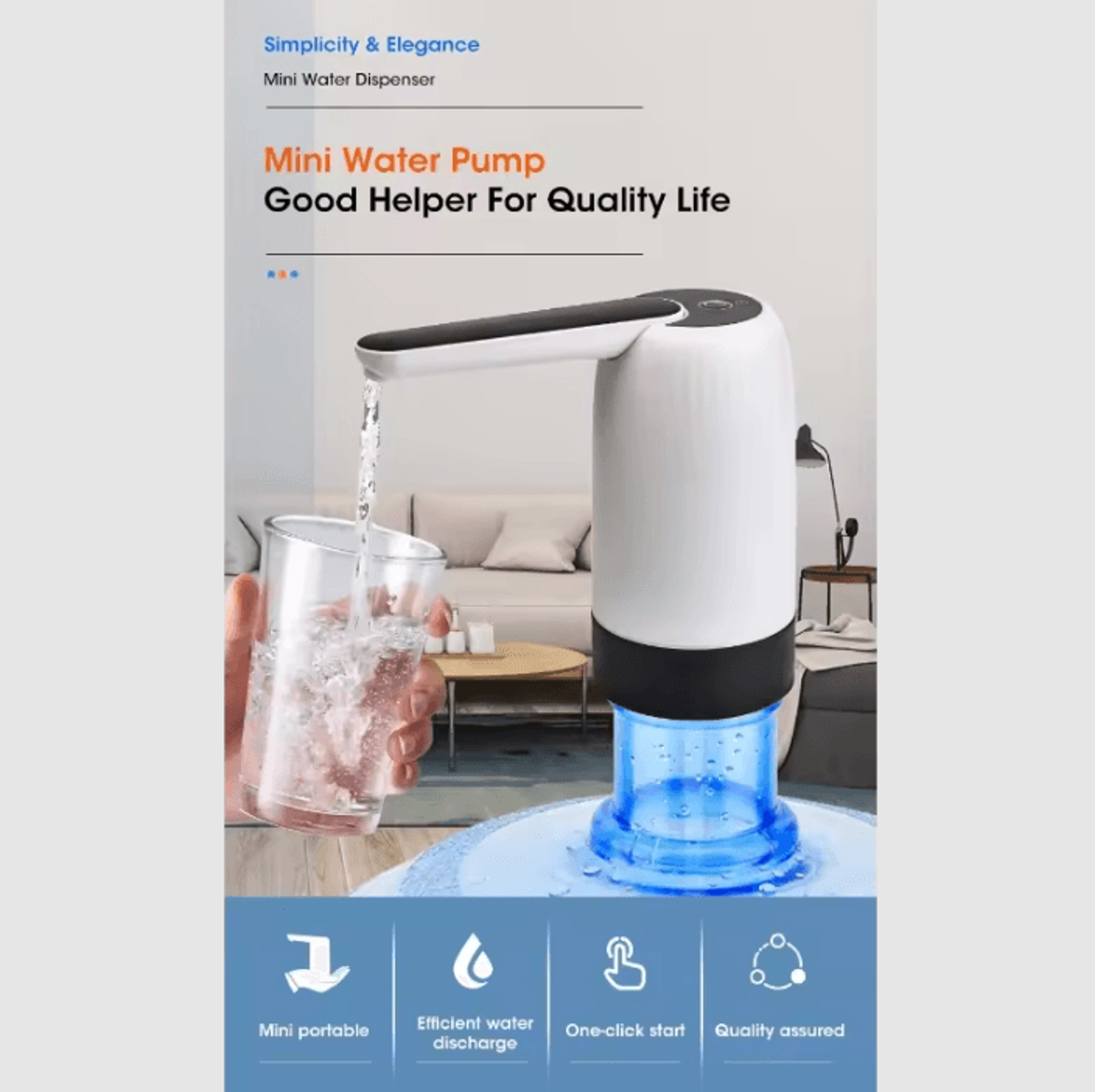 Rechargeable Automatic Water Bottle Pump With One Touch Dispenser 4
