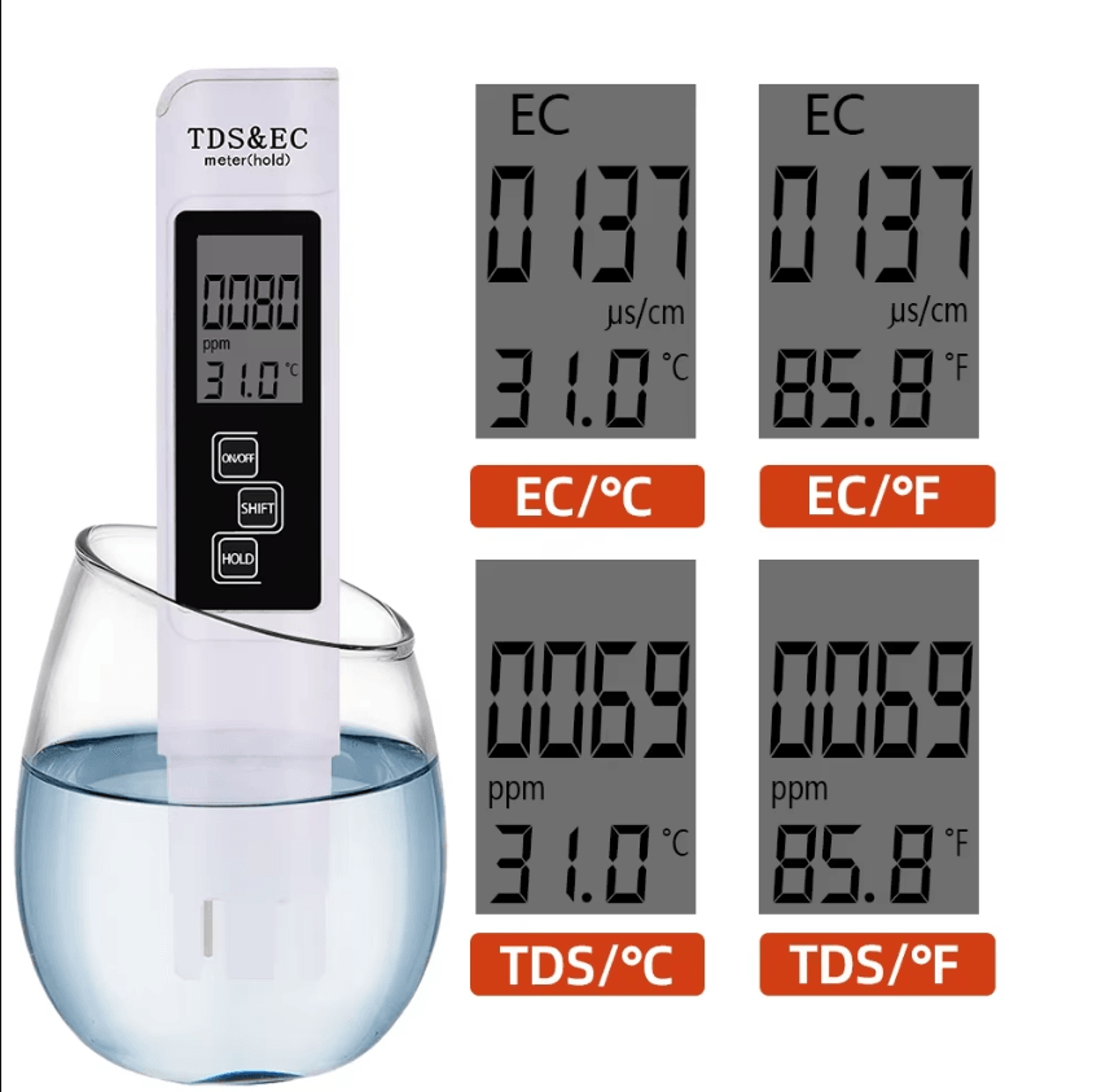 Digital PH And TDS Water Quality Tester Set With LCD Display 3