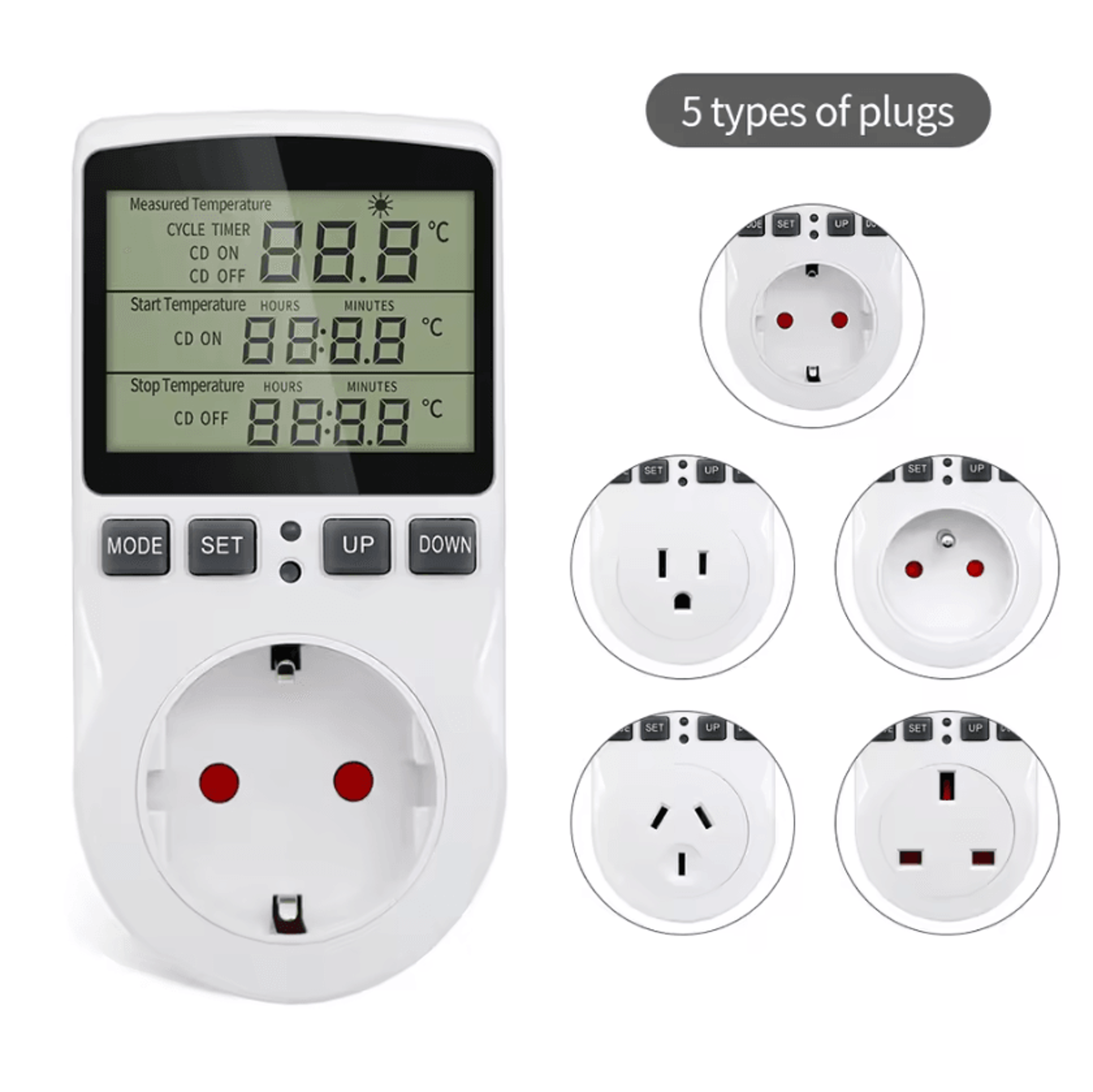 Digital Temperature Controller Outlet With Heating Cooling Timer 0