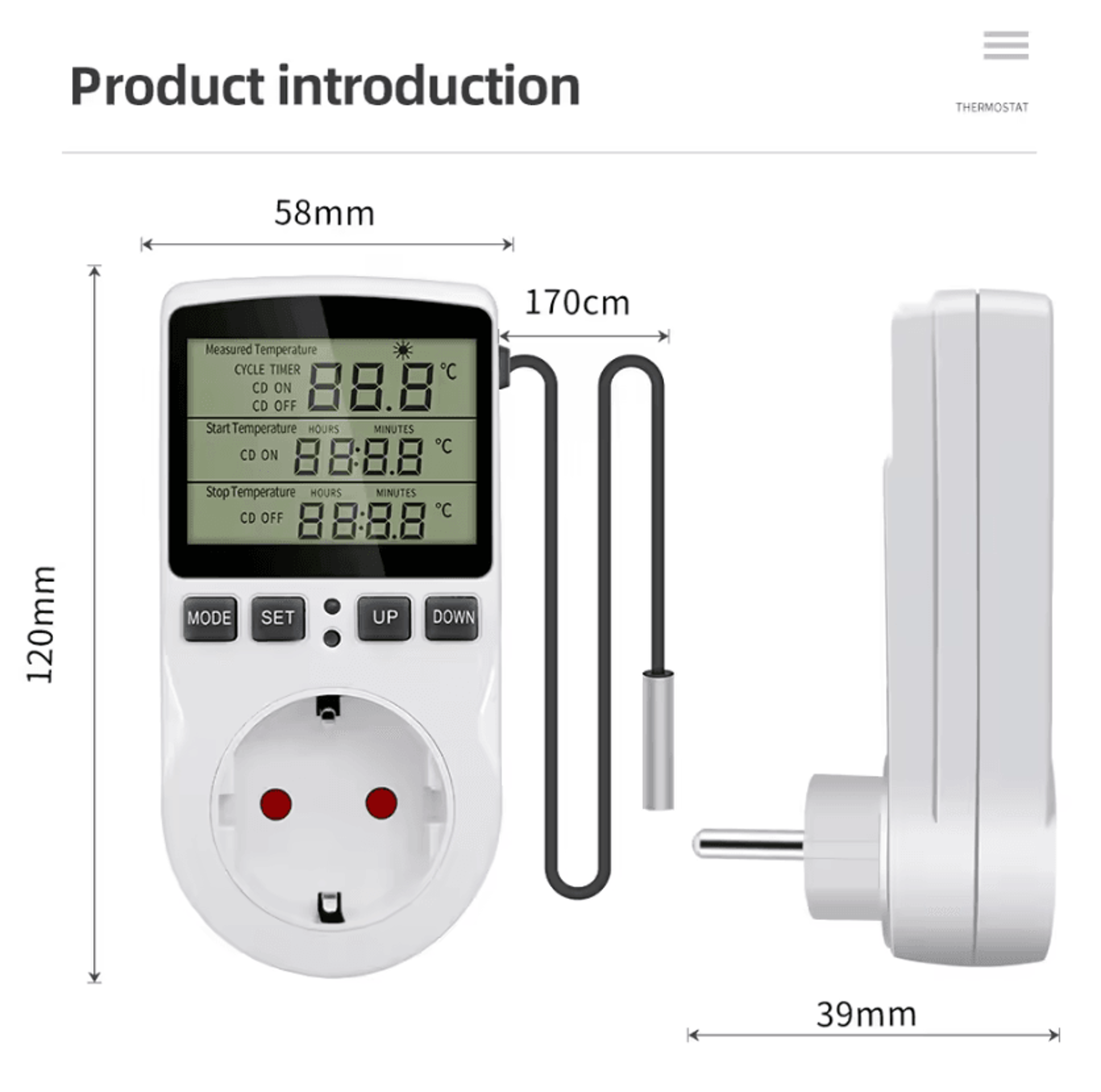 Digital Temperature Controller Outlet With Heating Cooling Timer 4