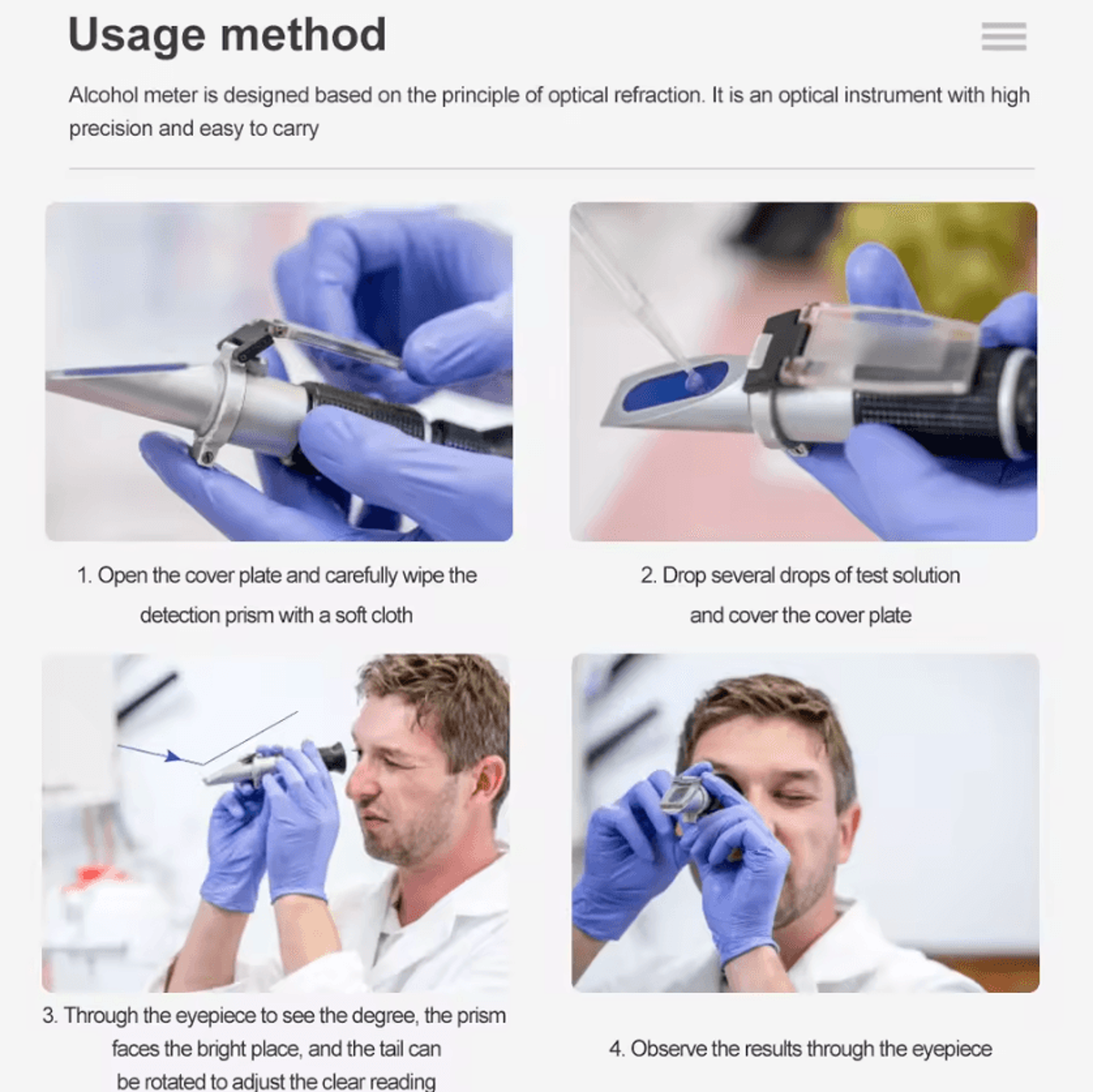 Handheld Automotive Antifreeze Refractometer With ATC 3