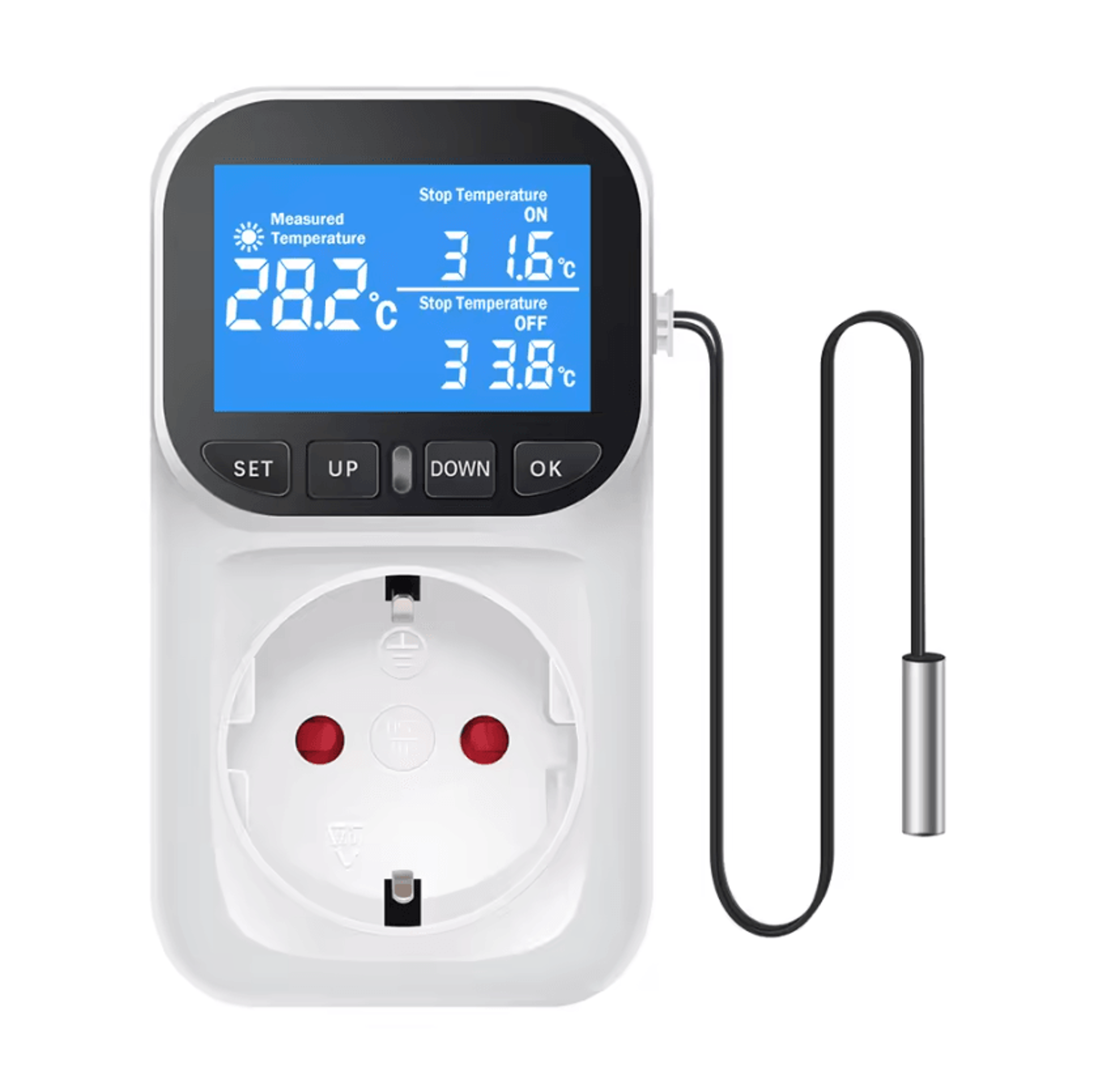 220V Digital Temperature Controller Socket With Timer And Sensor 5
