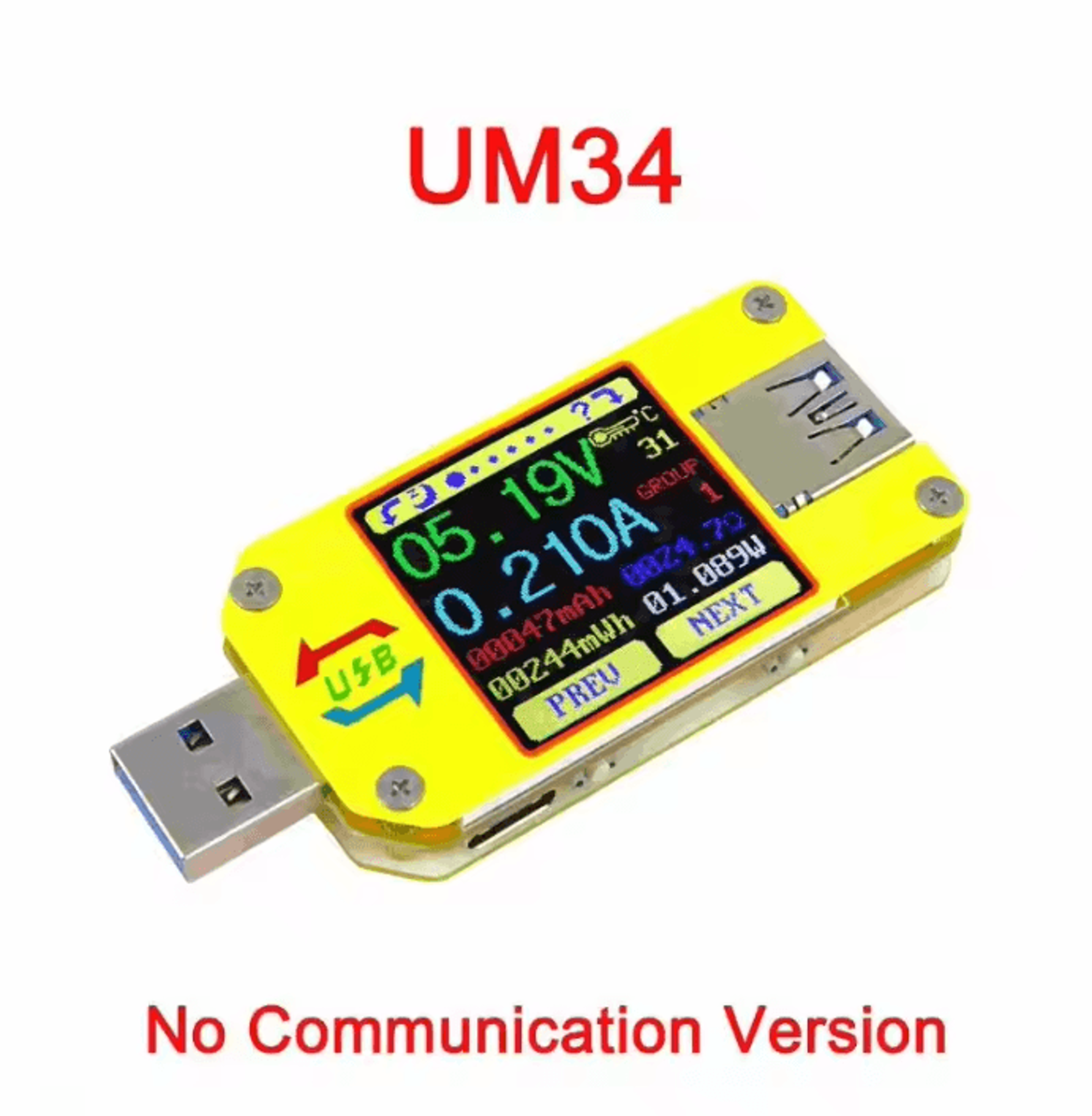 UM25C UM24C UM34C TypeC USB Power Meter With Color LCD 6