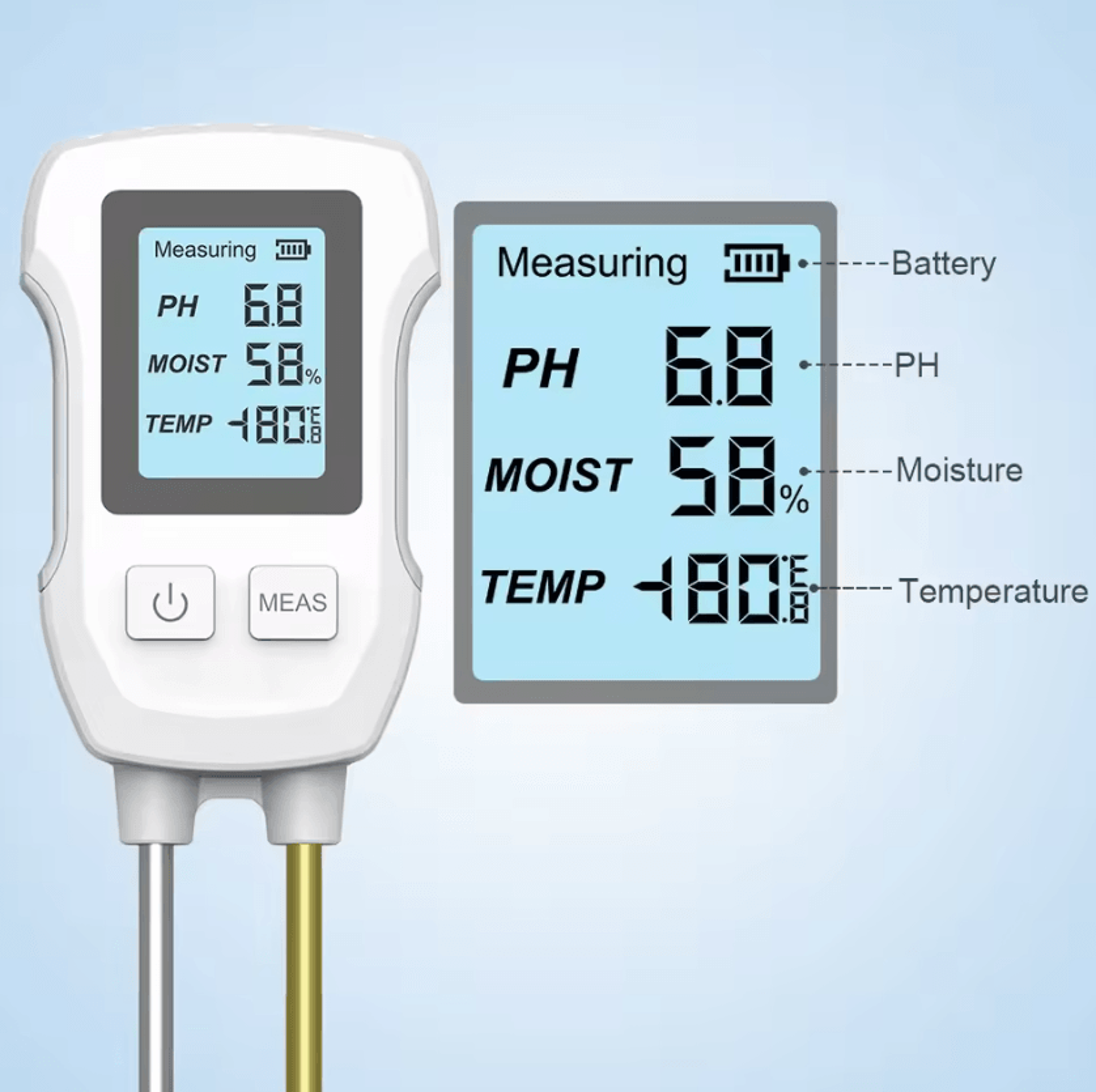3 In 1 Digital Soil PH Moisture And Temperature Meter 2