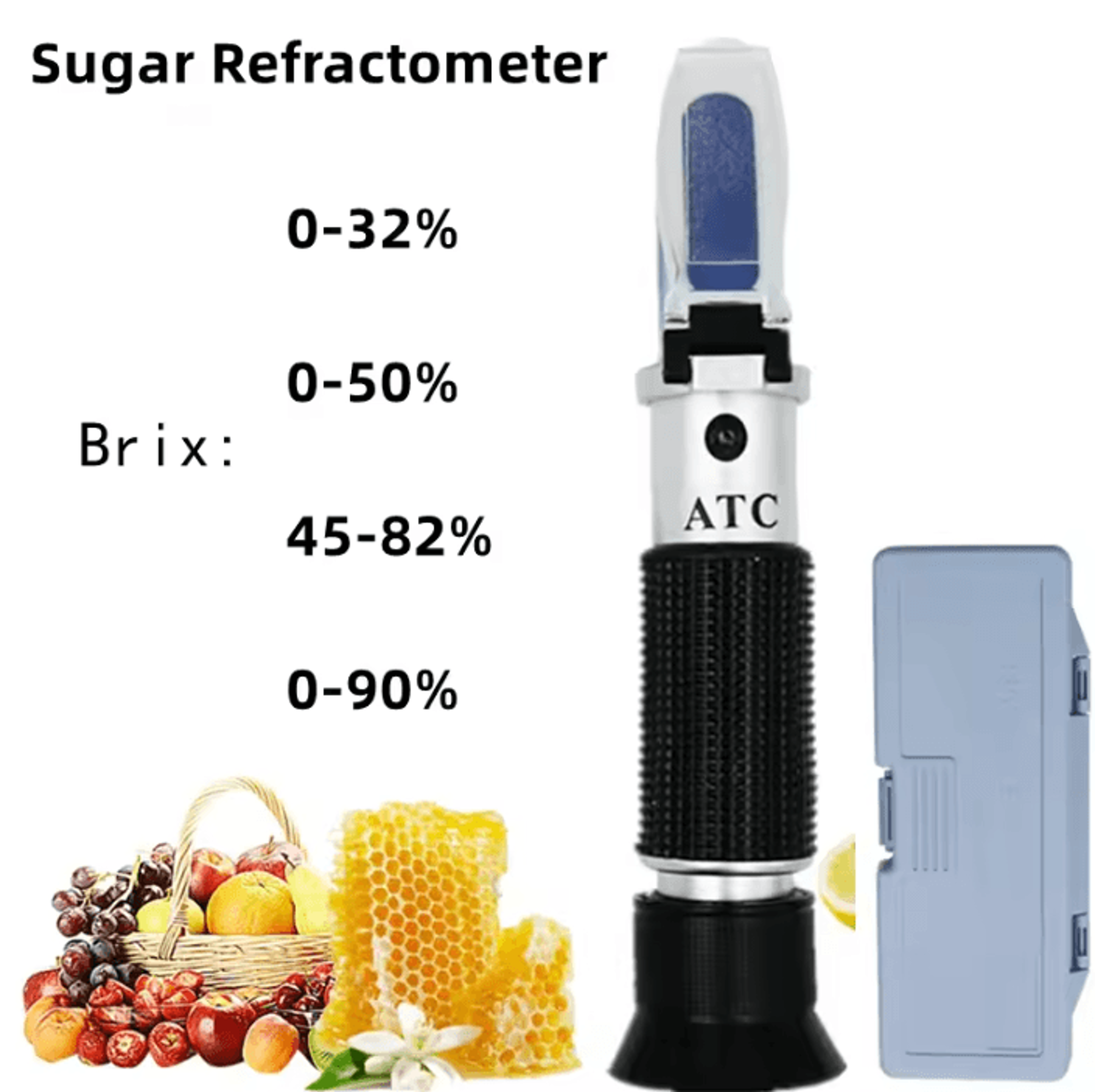 Handheld Brix Refractometer Sugar Concentration Tester 0