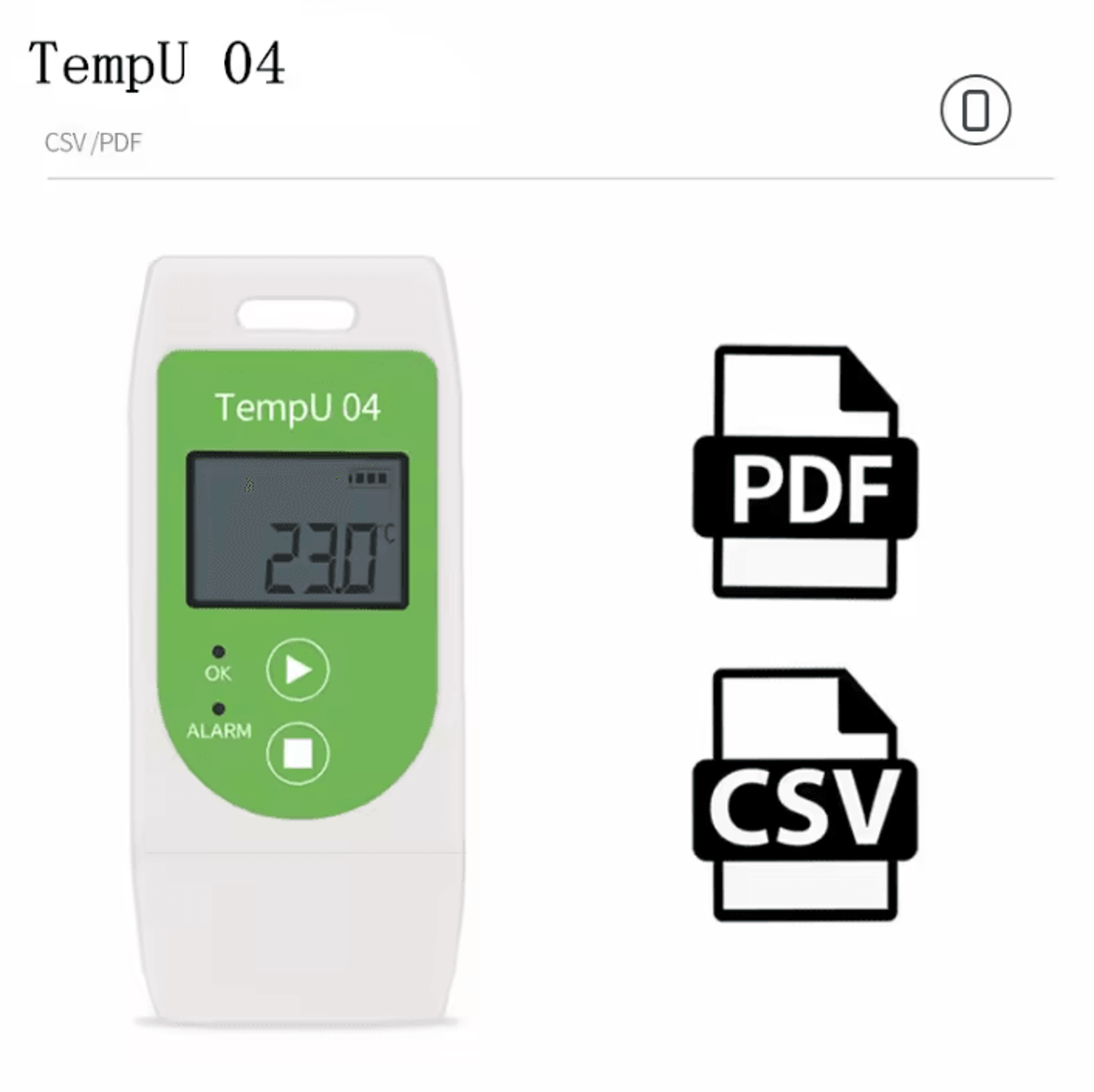 TempU04 Reusable USB Temperature Data Logger With PDF Report 0