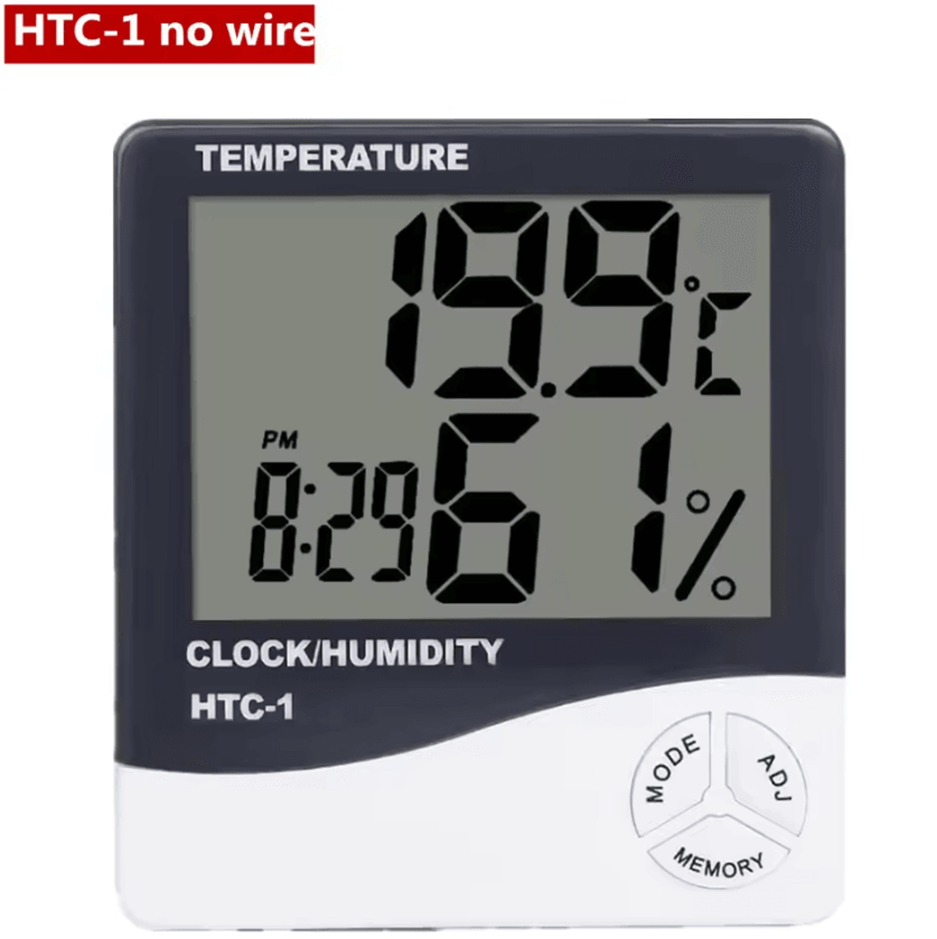 HTC1 HTC2 Digital Thermometer Hygrometer With Clock 5