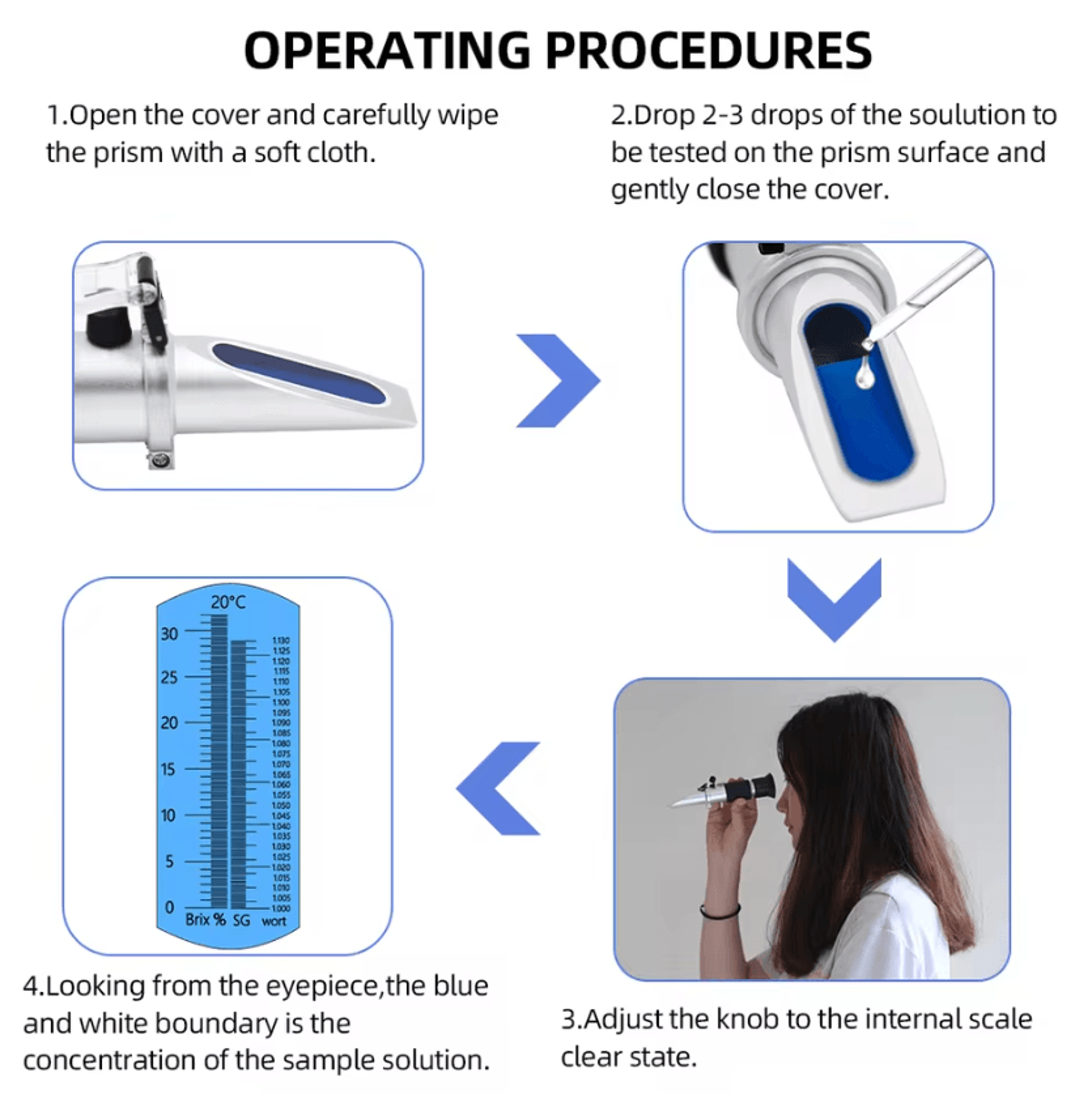 032 Brix Beer Wort Refractometer With ATC For Home Brewing 2