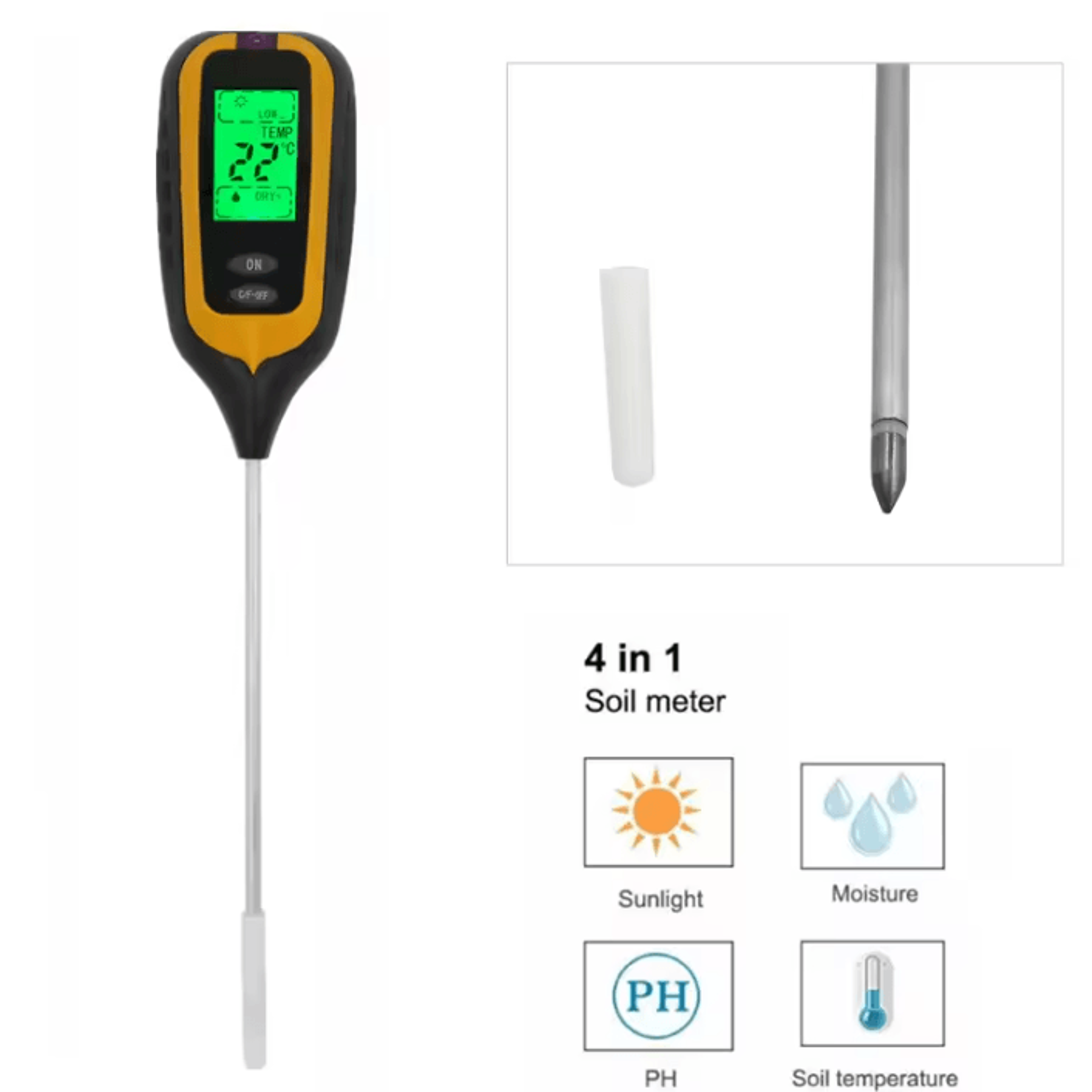 4 In 1 Digital Soil Moisture PH Temperature And Sunlight Meter 1