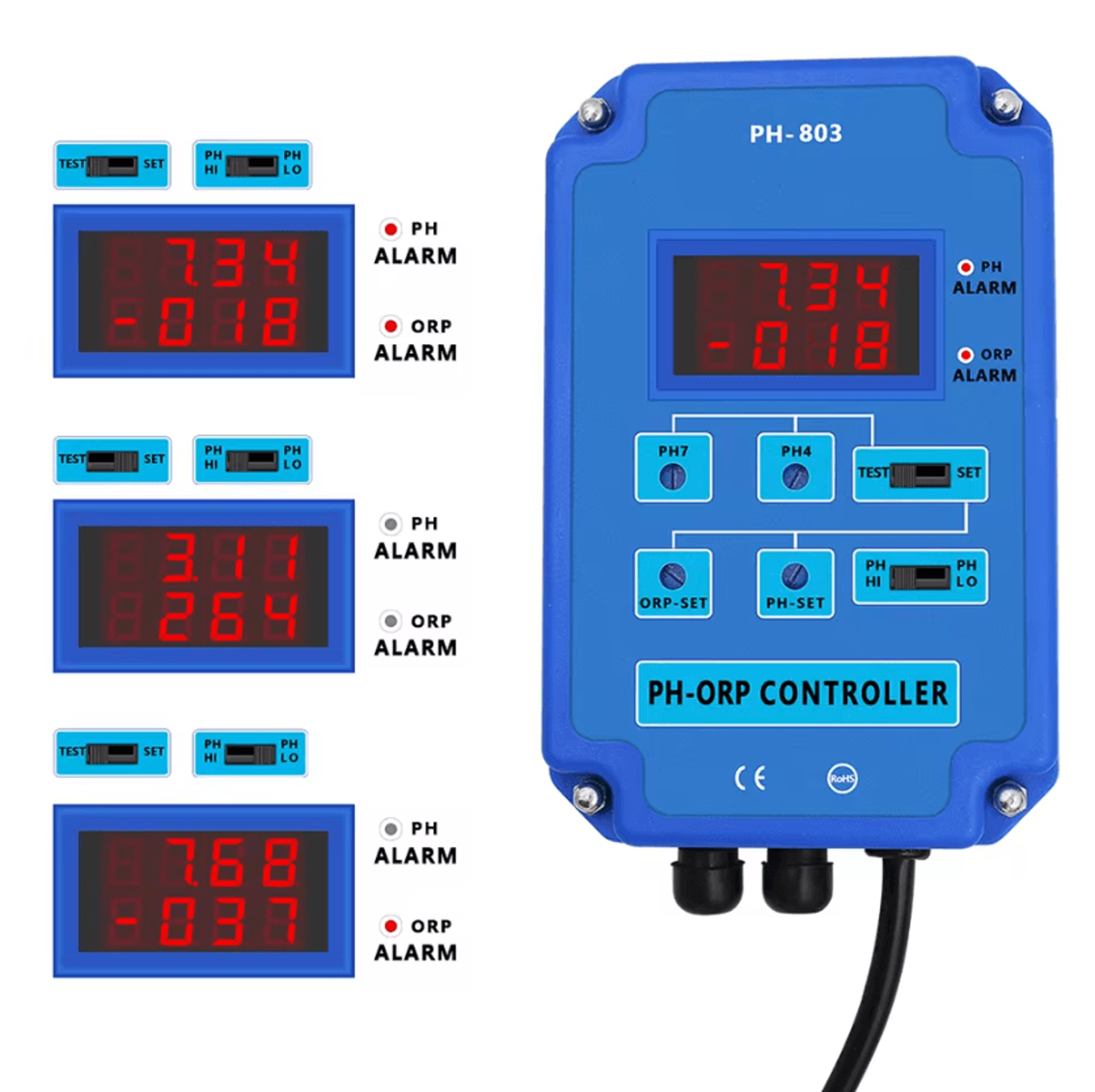 2 In 1 Digital PH ORP Controller With Relay And BNC Probe 1
