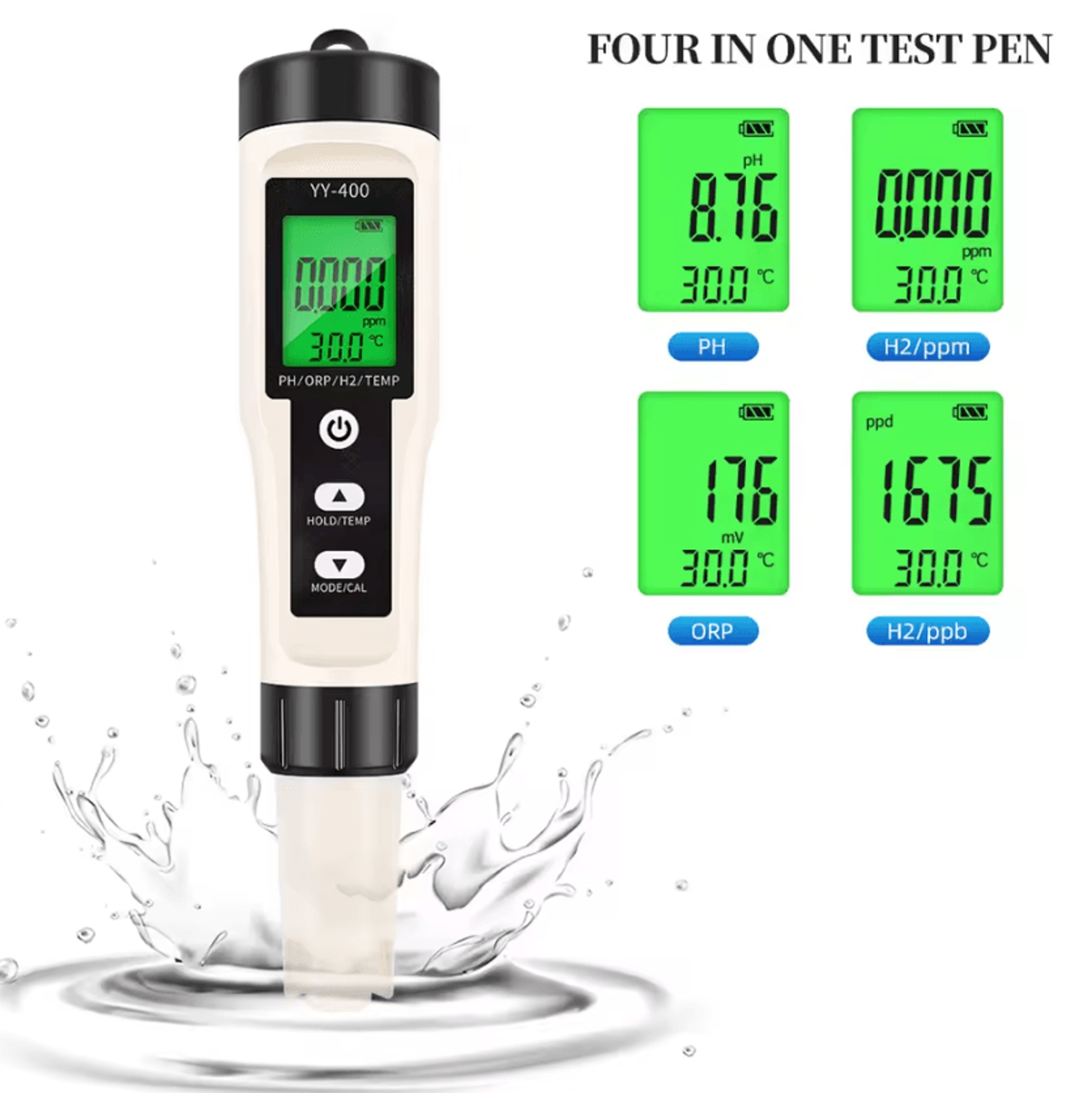4 In 1 Digital PH ORP Hydrogen And Temperature Water Tester 4