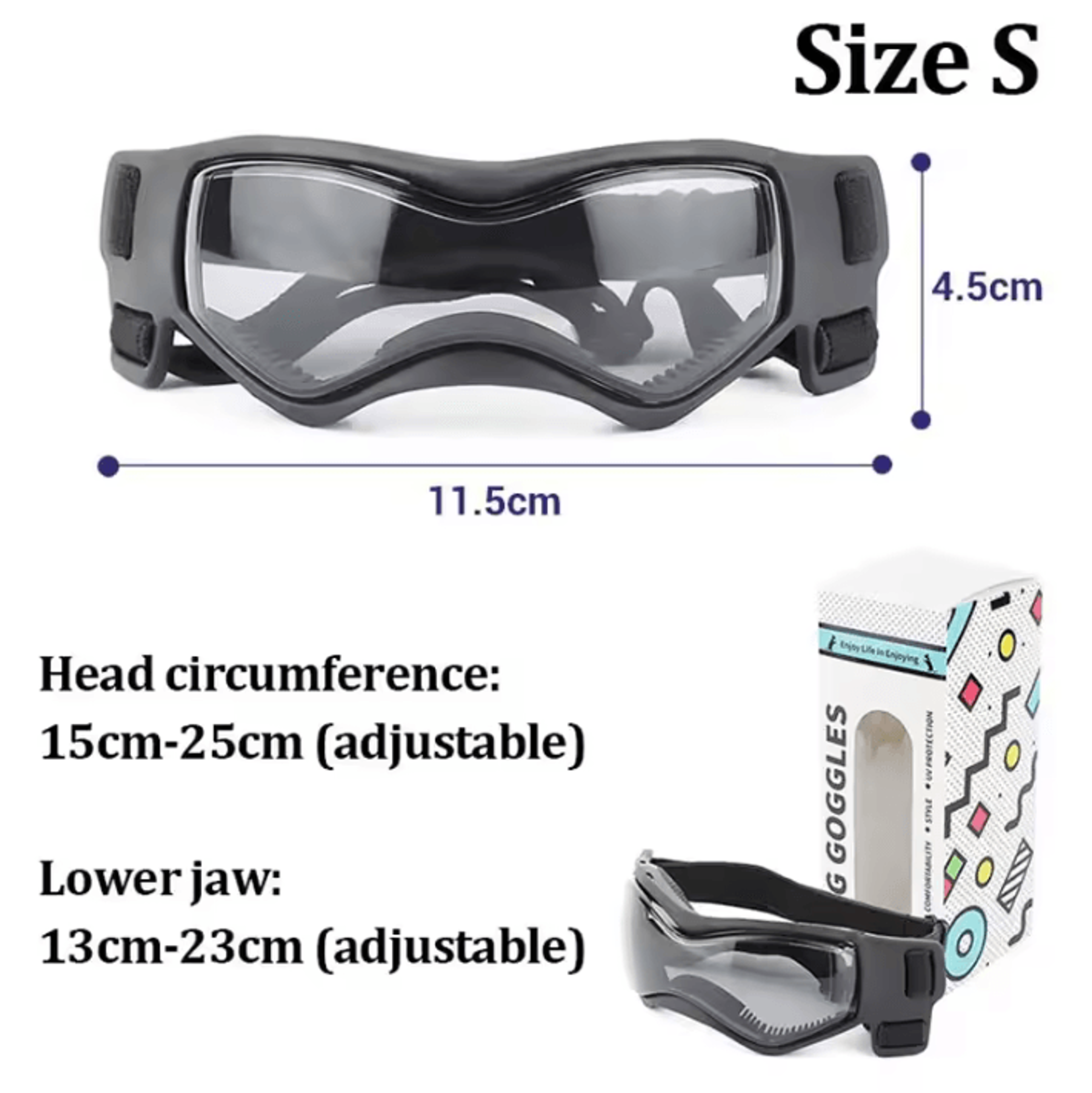 Adjustable Anti UV Dog Goggles With Windproof Eye Protection 2