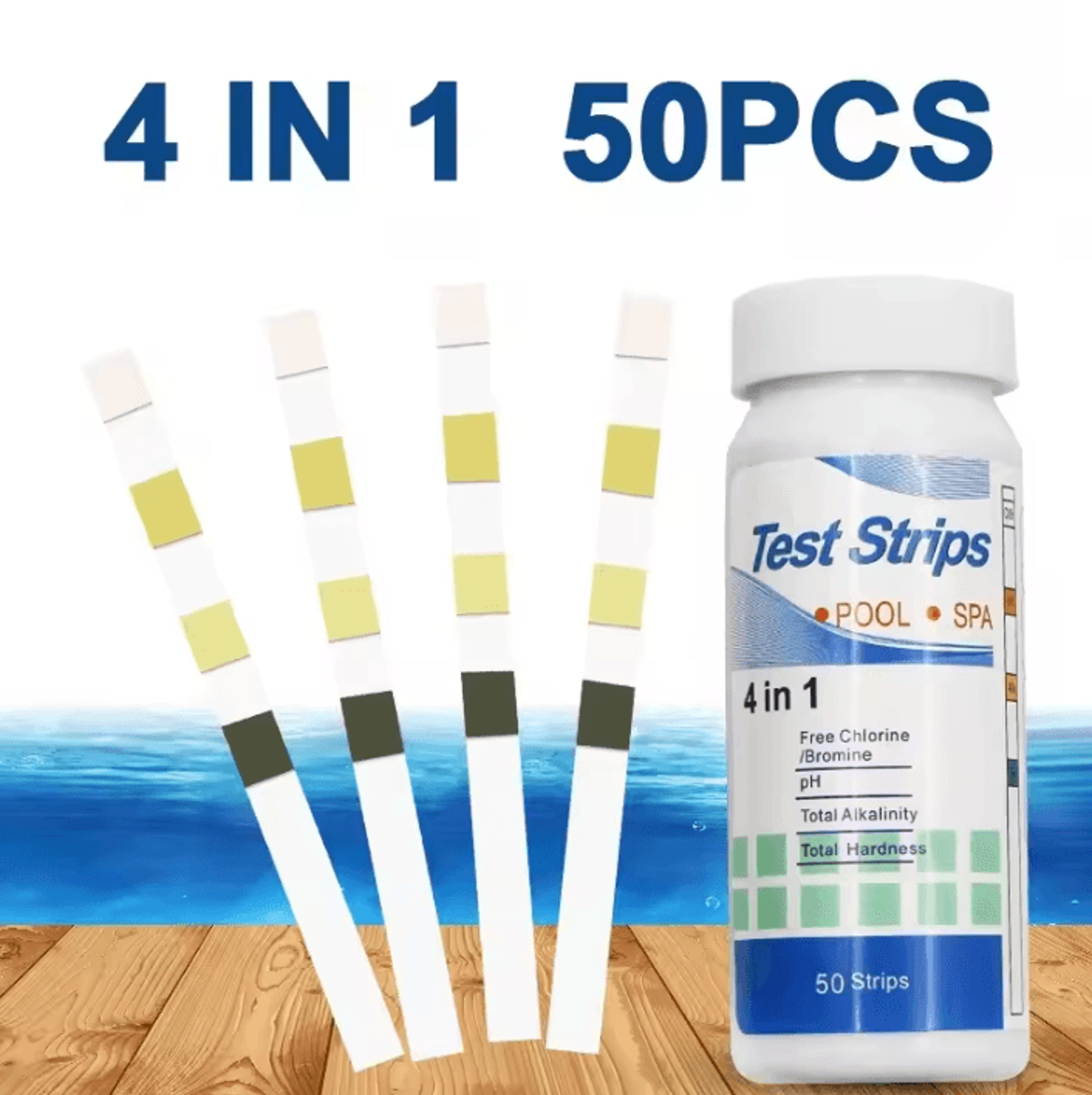 3 In 1 Pool Test Strips For Chlorine PH And Alkalinity Testing 3