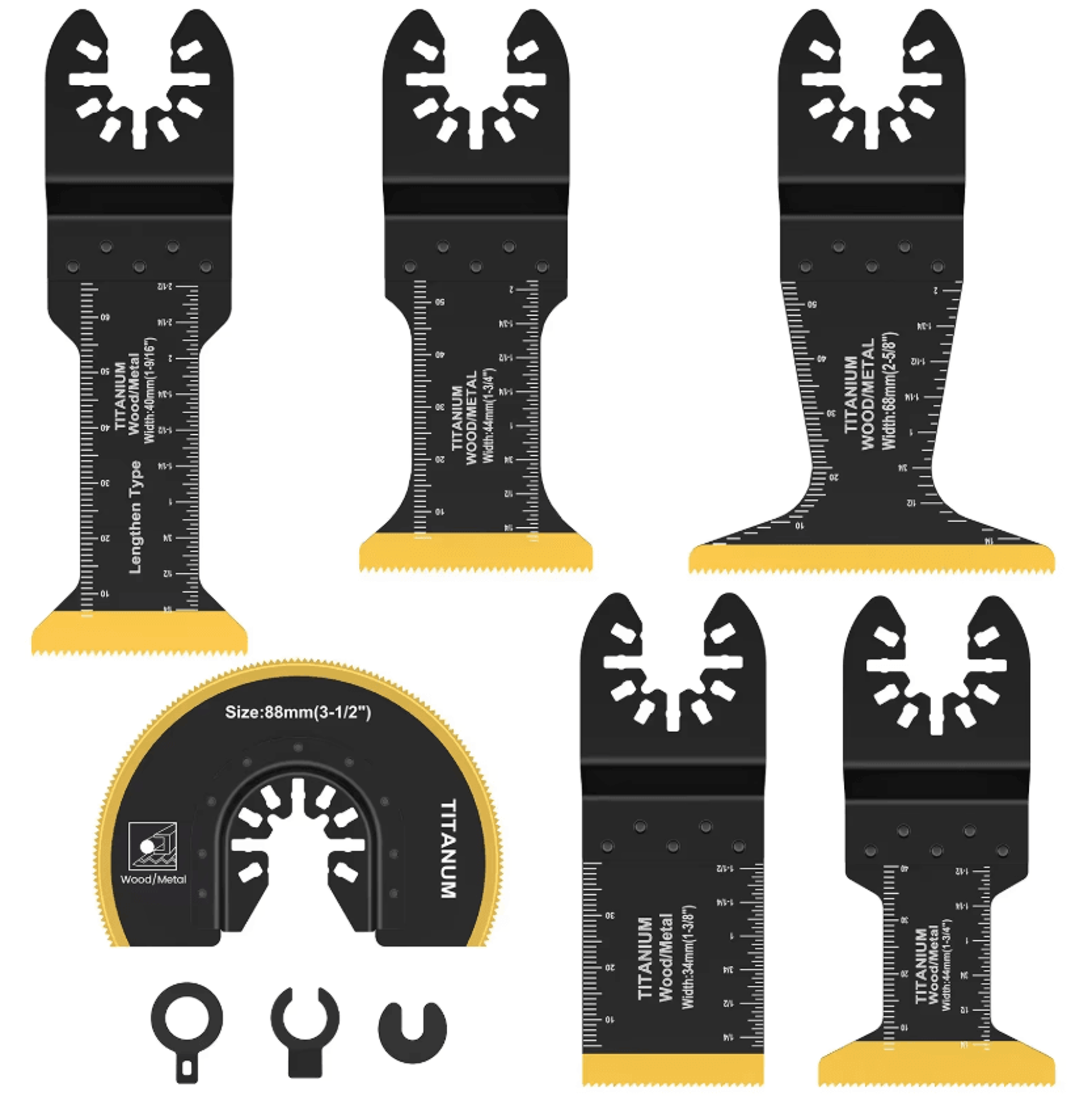 3 Or 6 Piece Titanium Oscillating Saw Blade Kit For Metal And Wood 0