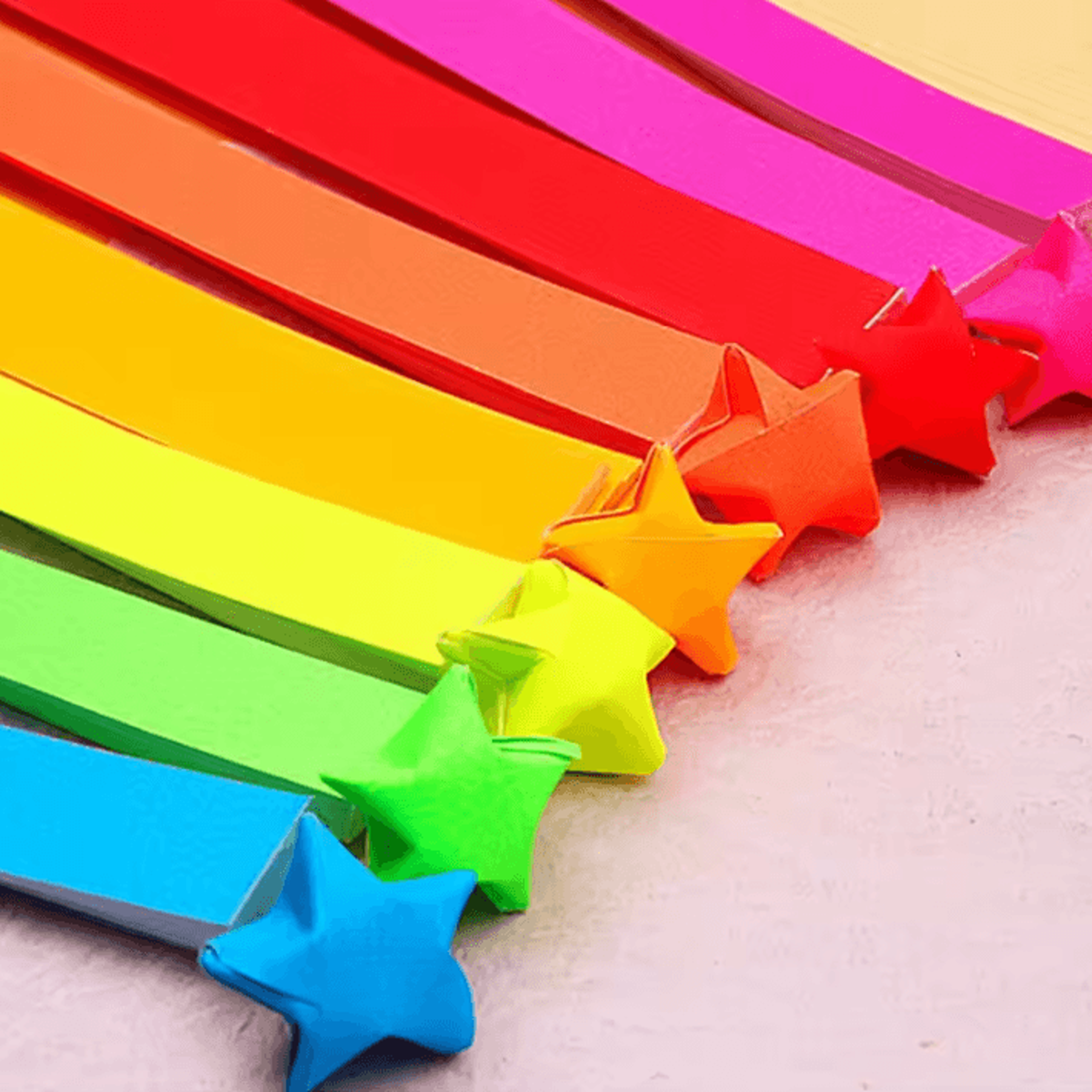 Colorful Lucky Star Origami Paper Strips Folding Craft Kit 1