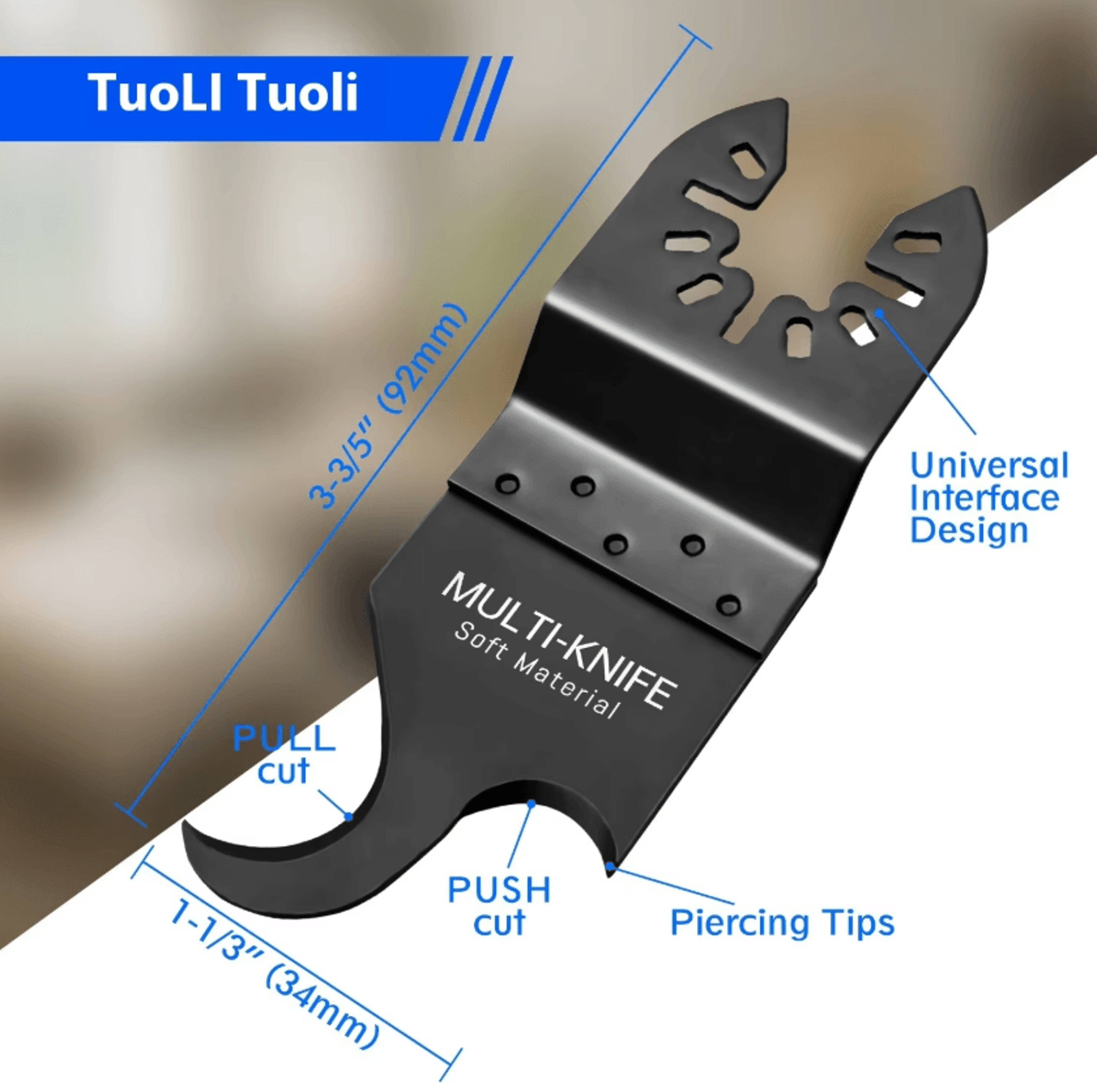 1 Or 3 Piece Oscillating Multi Tool Hook Knife Blade For Soft Materials 4