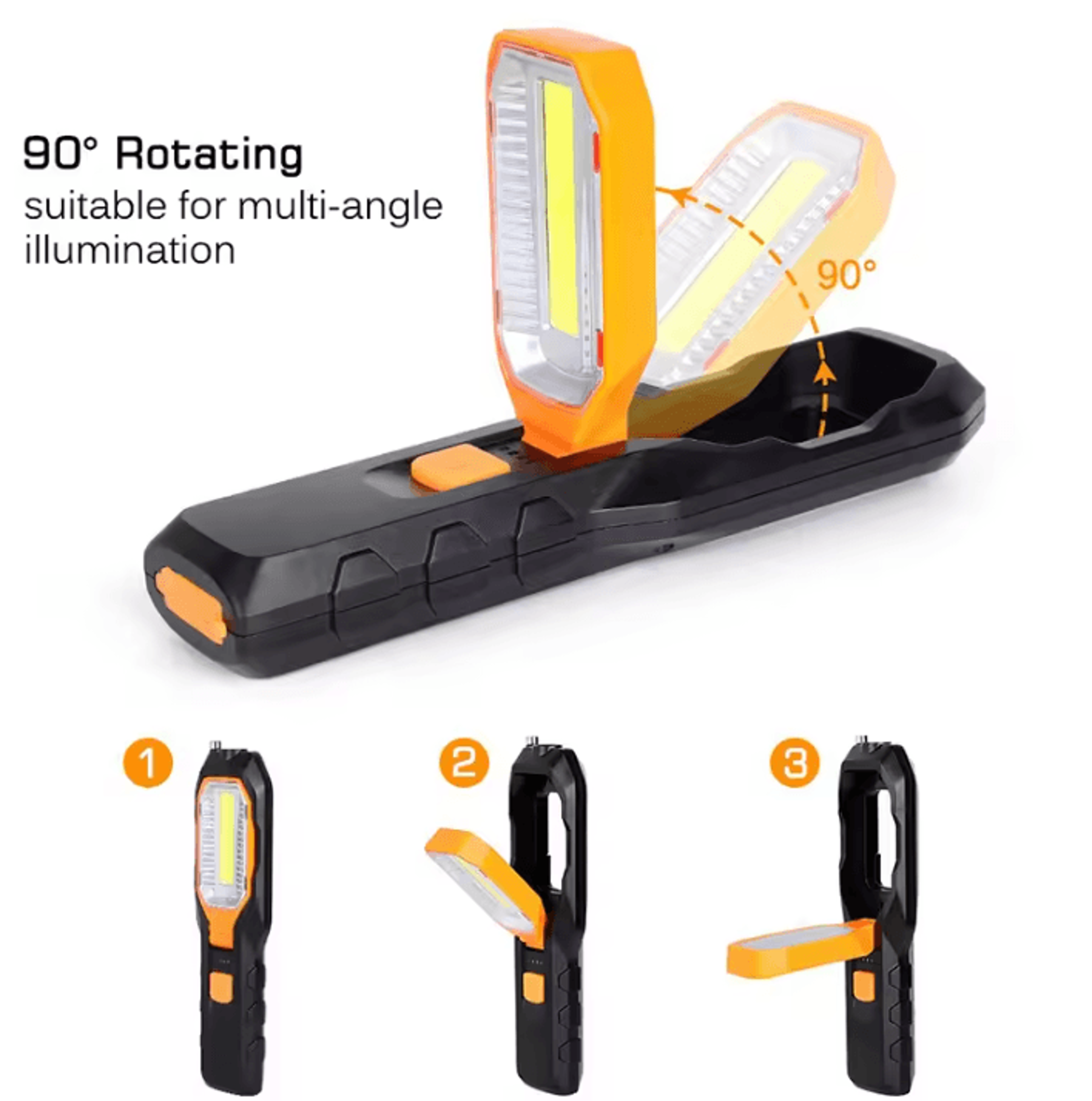 Portable Rechargeable COB LED Work Light For Car And Camping 2