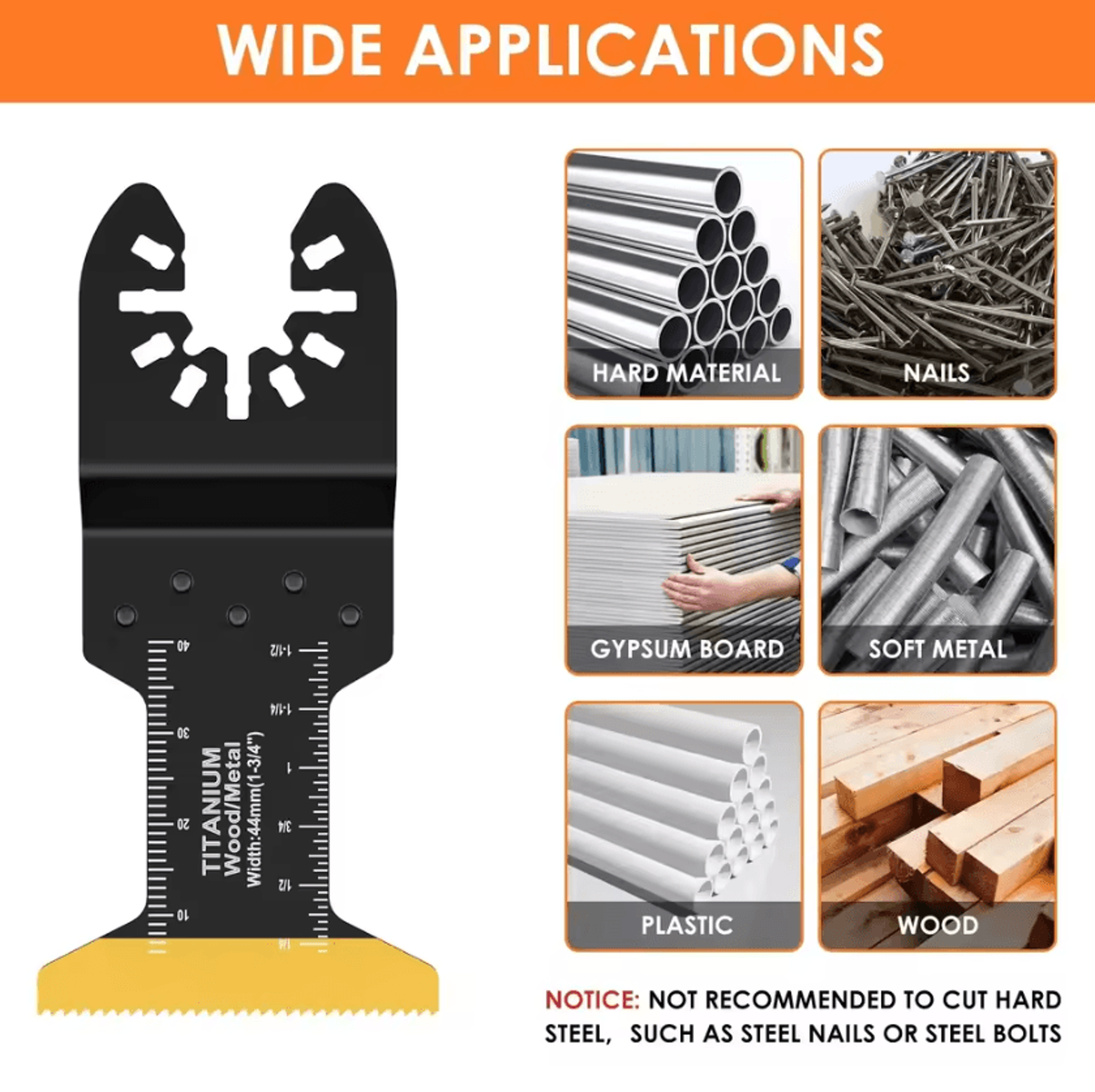 3 Or 6 Piece Titanium Oscillating Saw Blade Kit For Metal And Woods 3