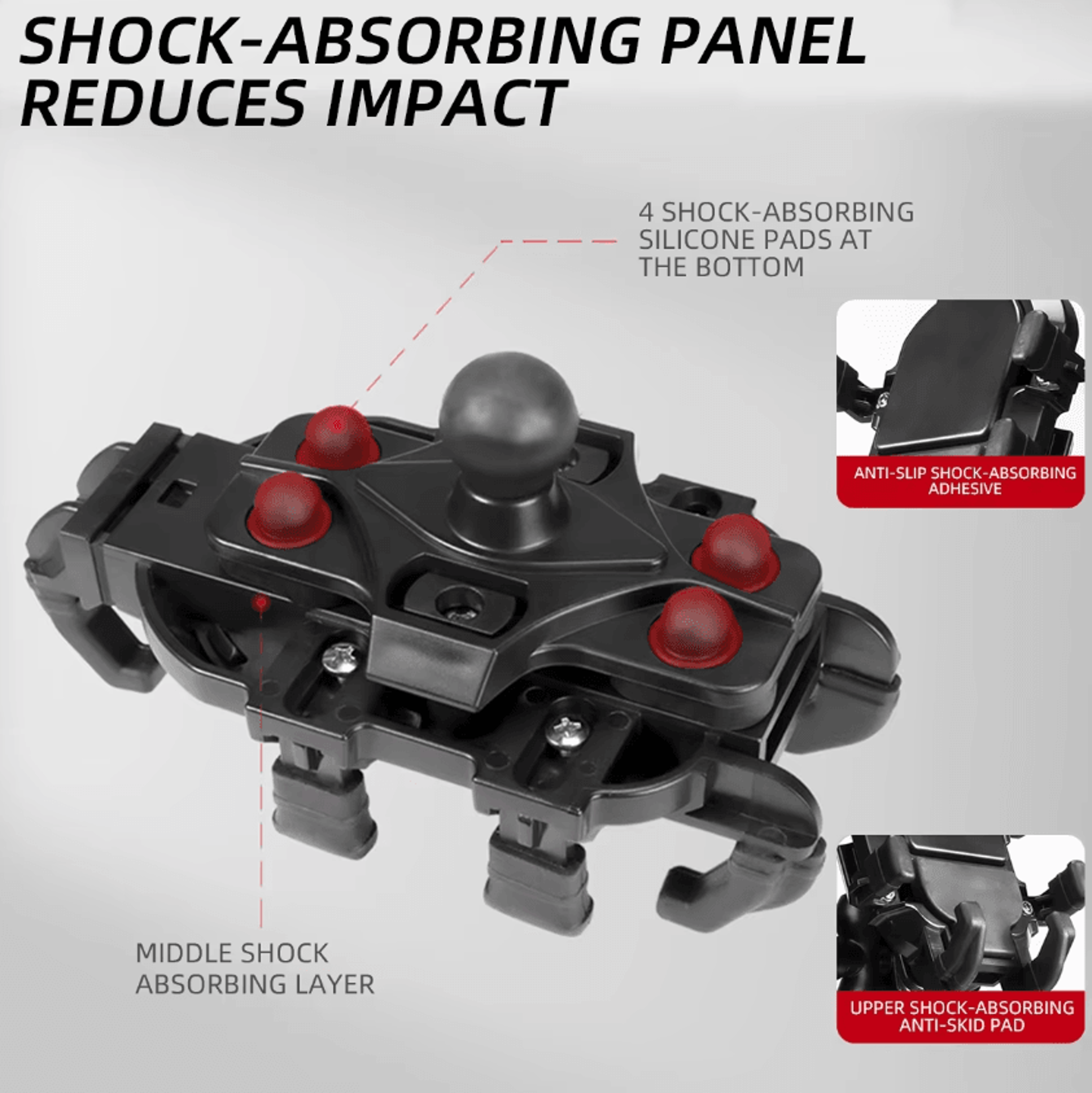 360 Degree Motorcycle Phone Holder With Shock Absorber 0