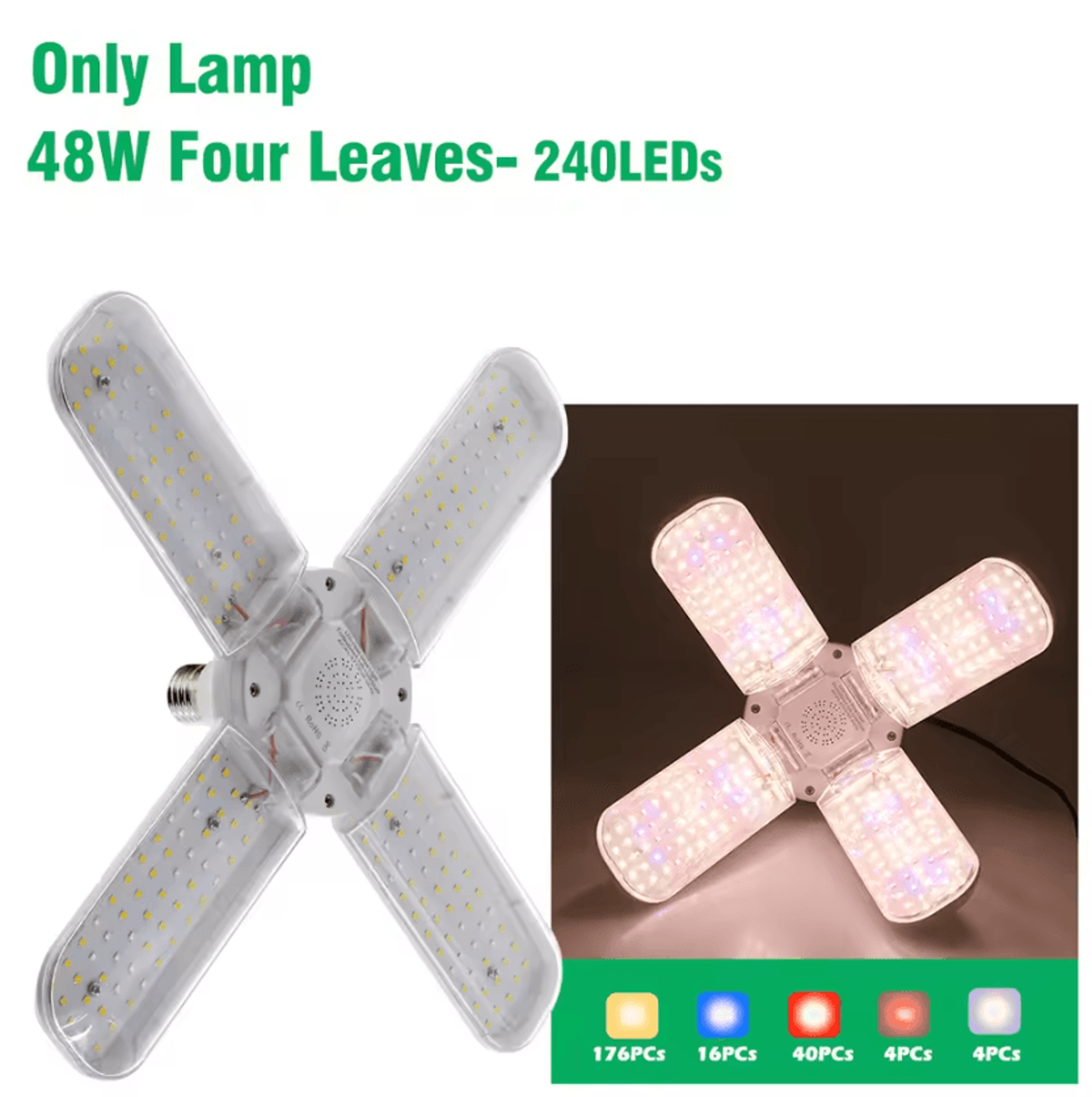 Foldable Full Spectrum E27 LED Grow Light 7
