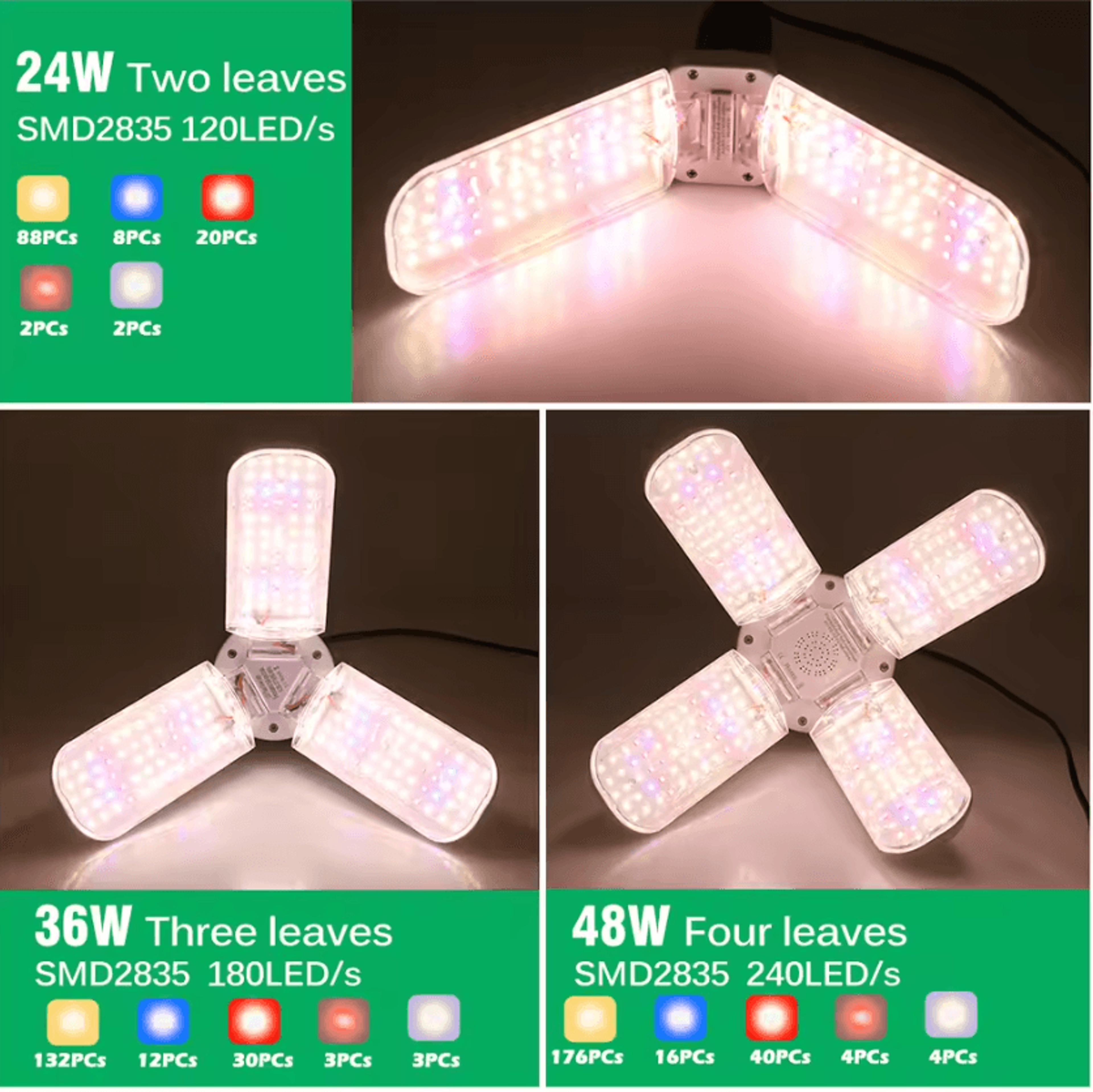 Foldable Full Spectrum E27 LED Grow Light 1