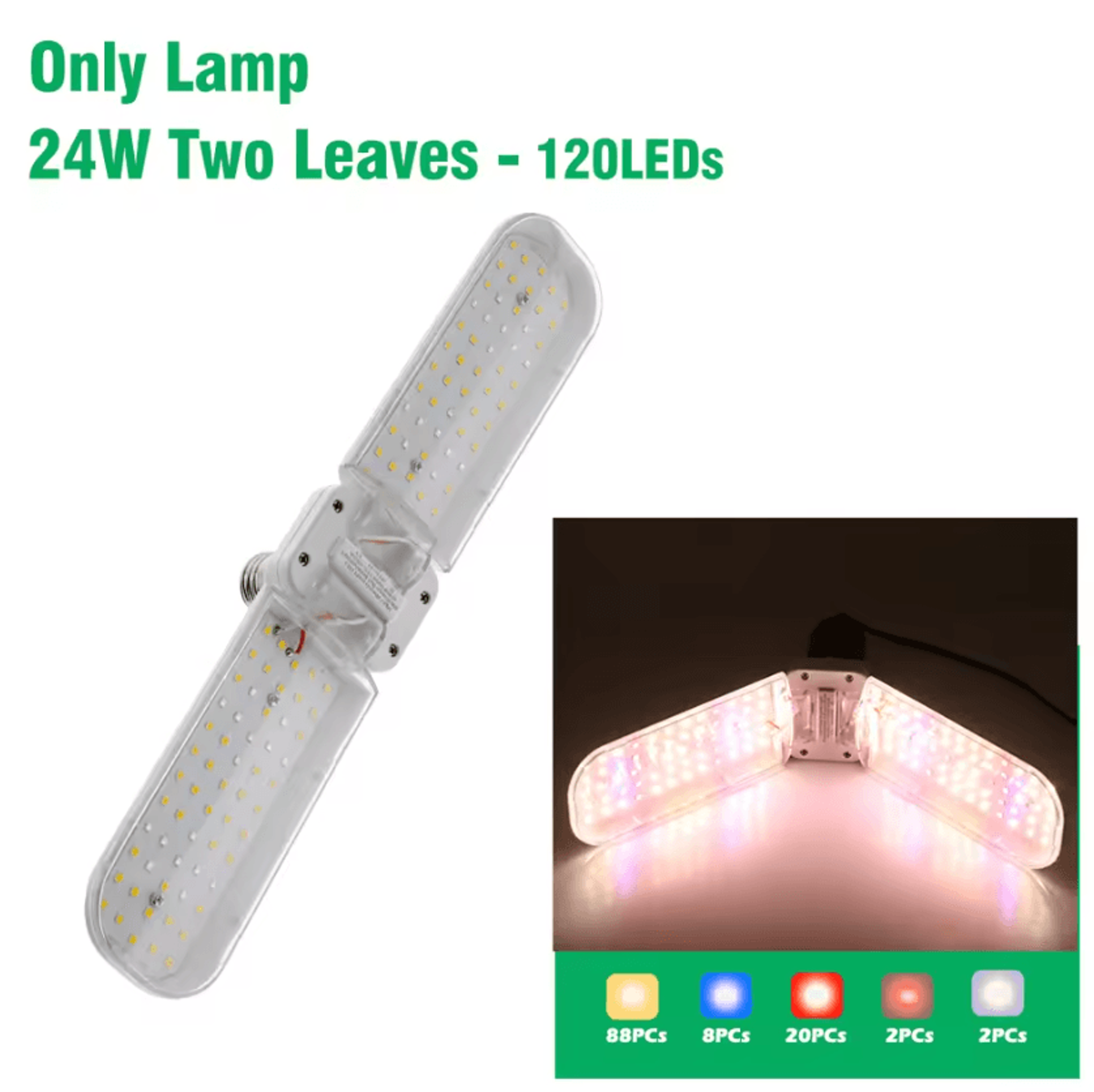 Foldable Full Spectrum E27 LED Grow Light 2
