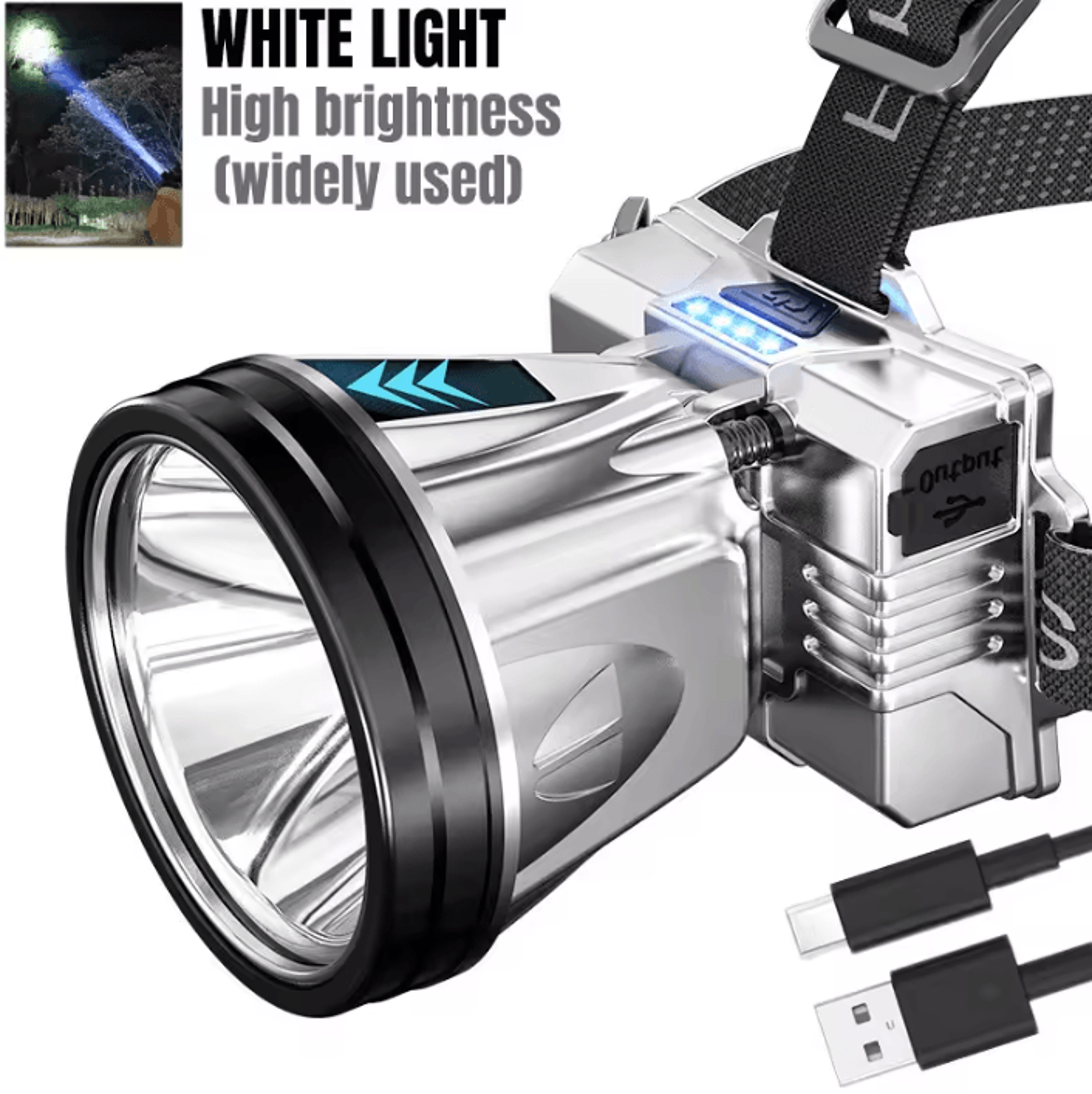 Super Bright Rechargeable LED Outdoor Headlamp 0