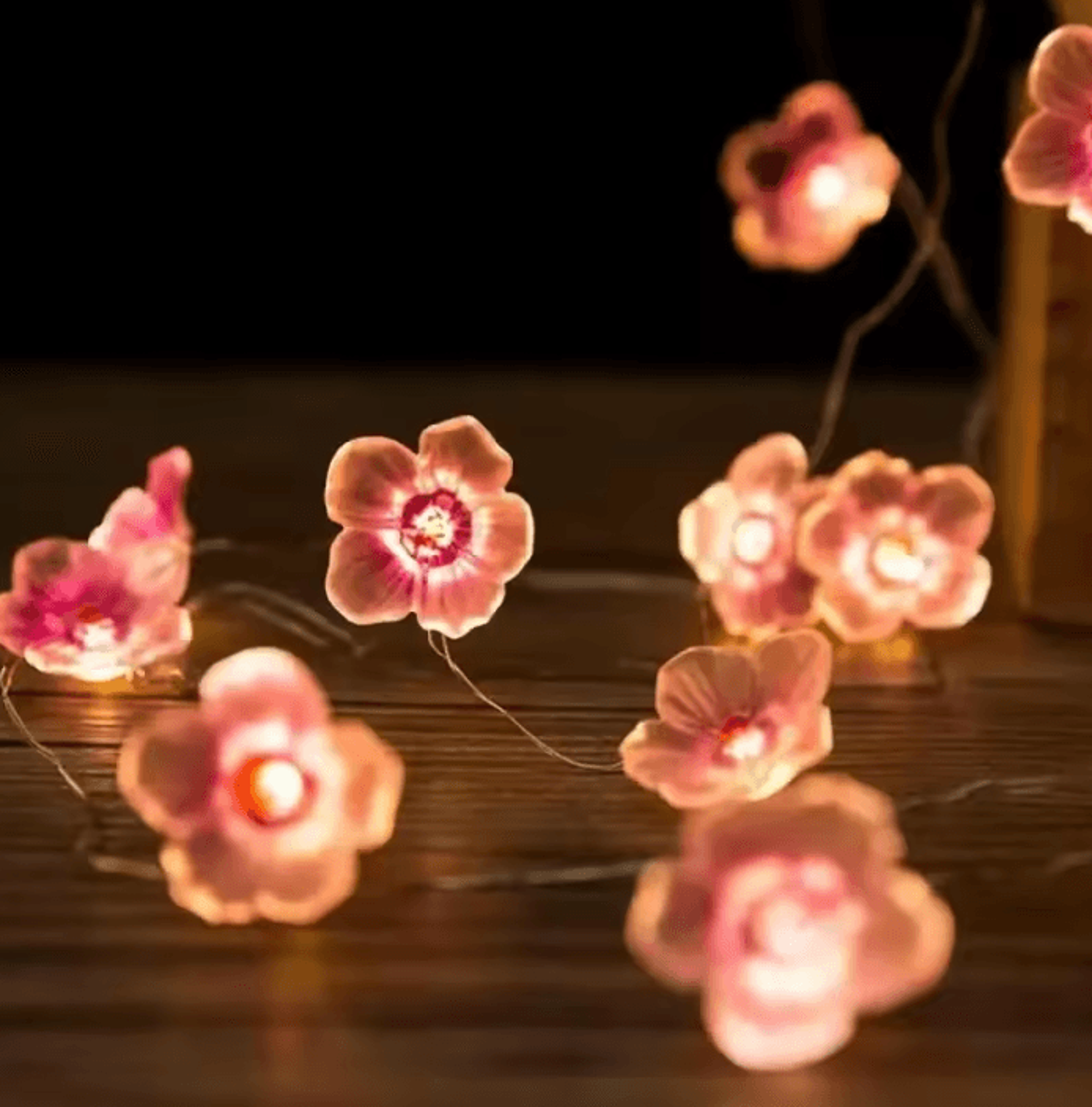 30 LED Pink Cherry Blossom Fairy String Lights 4